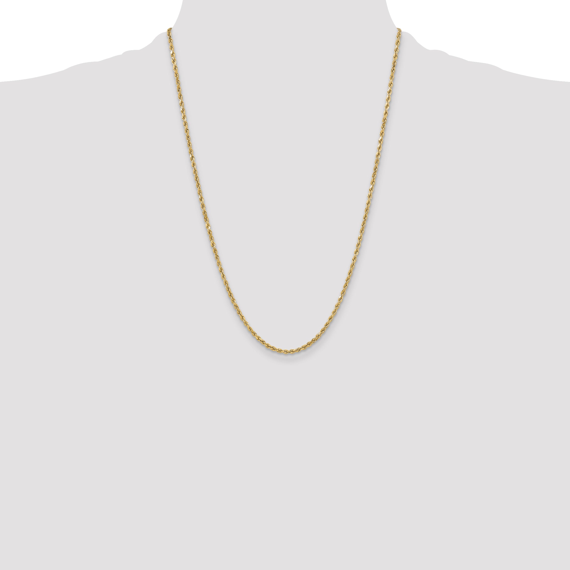 10k 3mm Semi-solid D/C Rope Chain