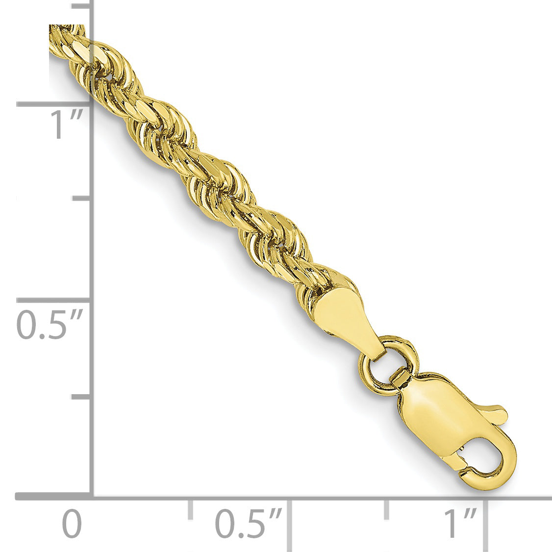 10k 3.5mm Semi-solid D/C Rope Chain