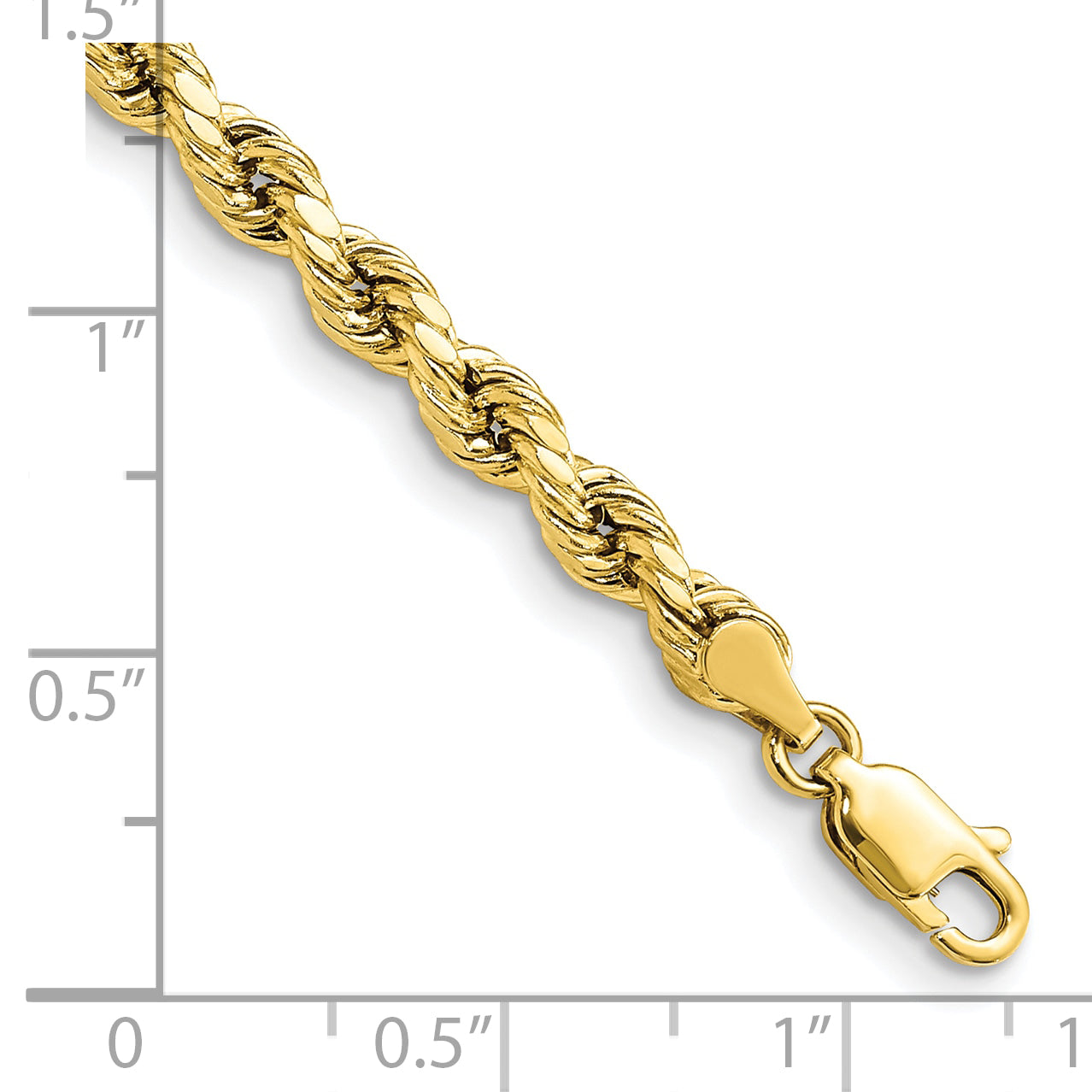 10k 4mm Semi-solid D/C Rope Chain