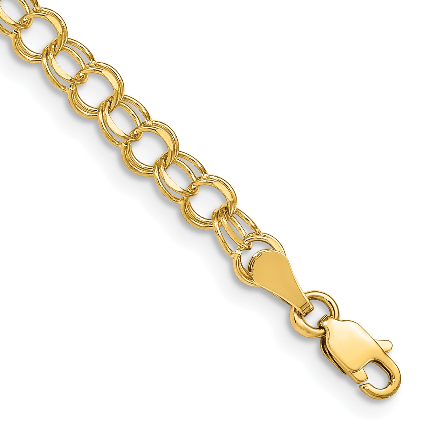 10k Double Link Charm Bracelet