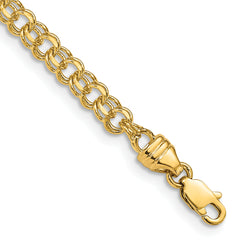 10k 8in 3.75mm Solid Double Link Charm Bracelet