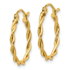 10k Polished 2.25mm Twisted Hoop Earrings