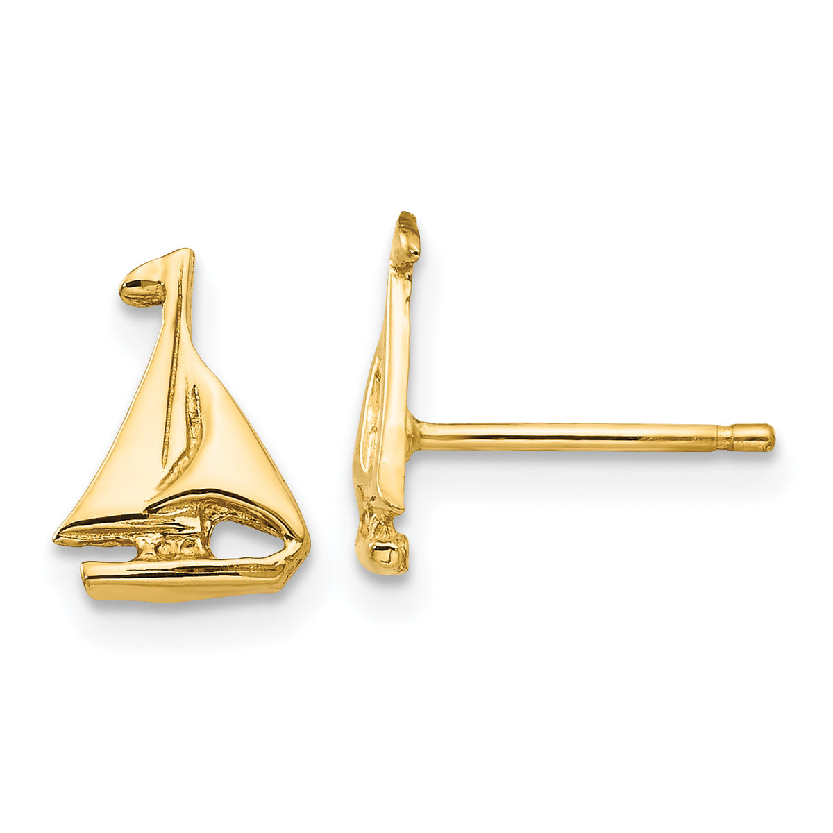 10k Sail Boat Earrings