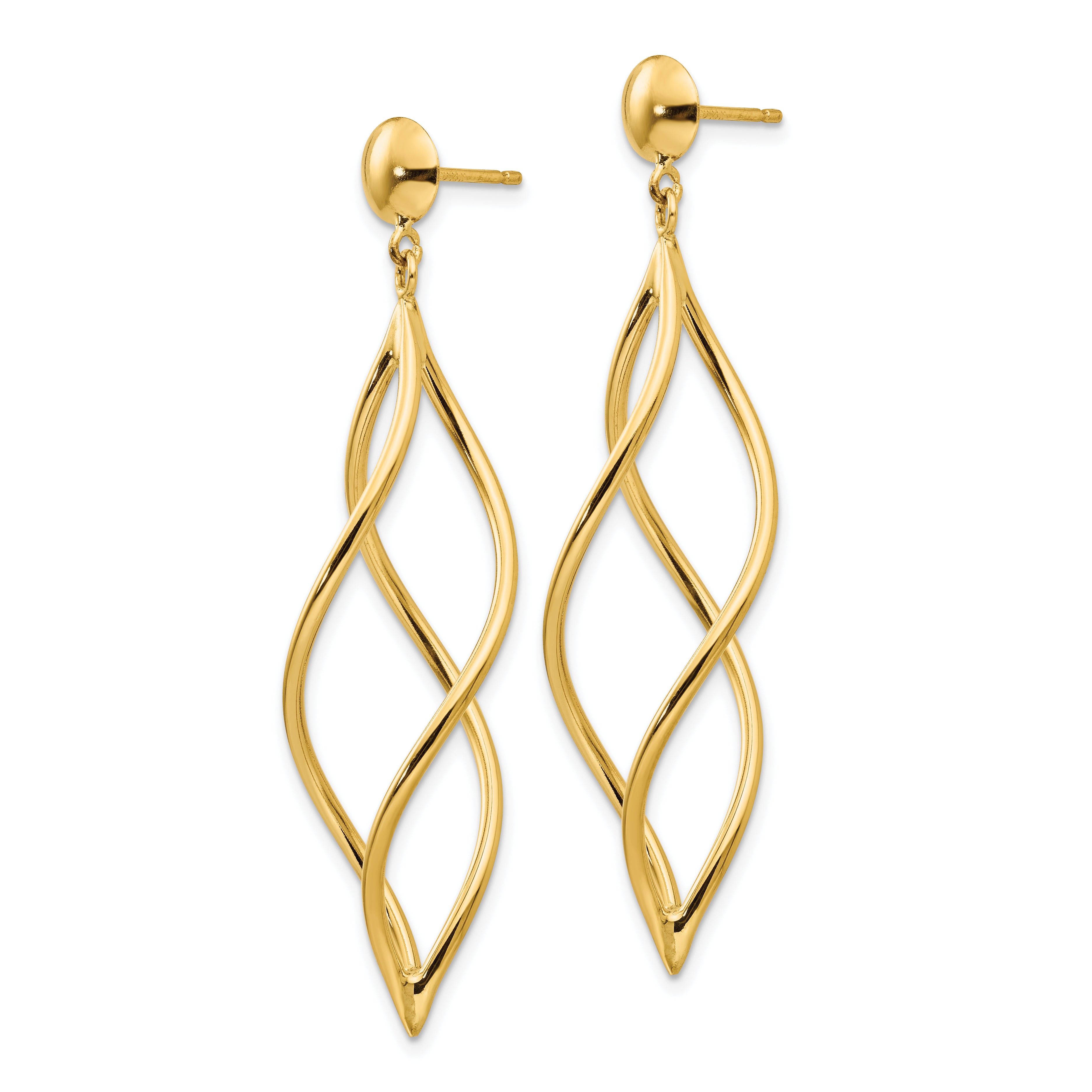 10k Curved Tube Dangle Earrings