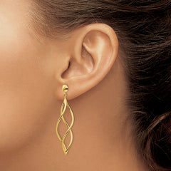 10k Curved Tube Dangle Earrings