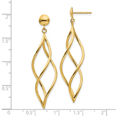 10k Curved Tube Dangle Earrings