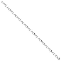 10k White Gold Polished Fancy Link Bracelet