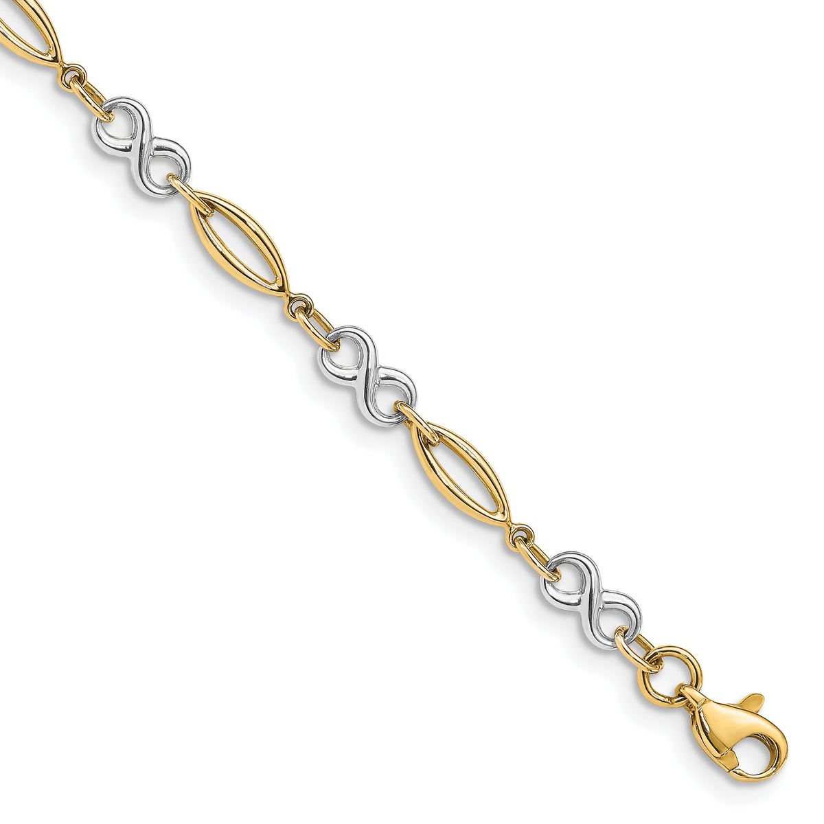 10k Two-tone Polished Infinity Bracelet