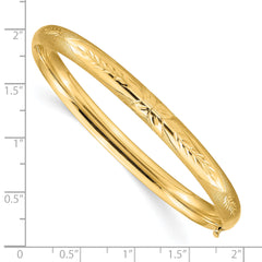 10k 4/16 Florentine Engraved Hinged Bangle Bracelet