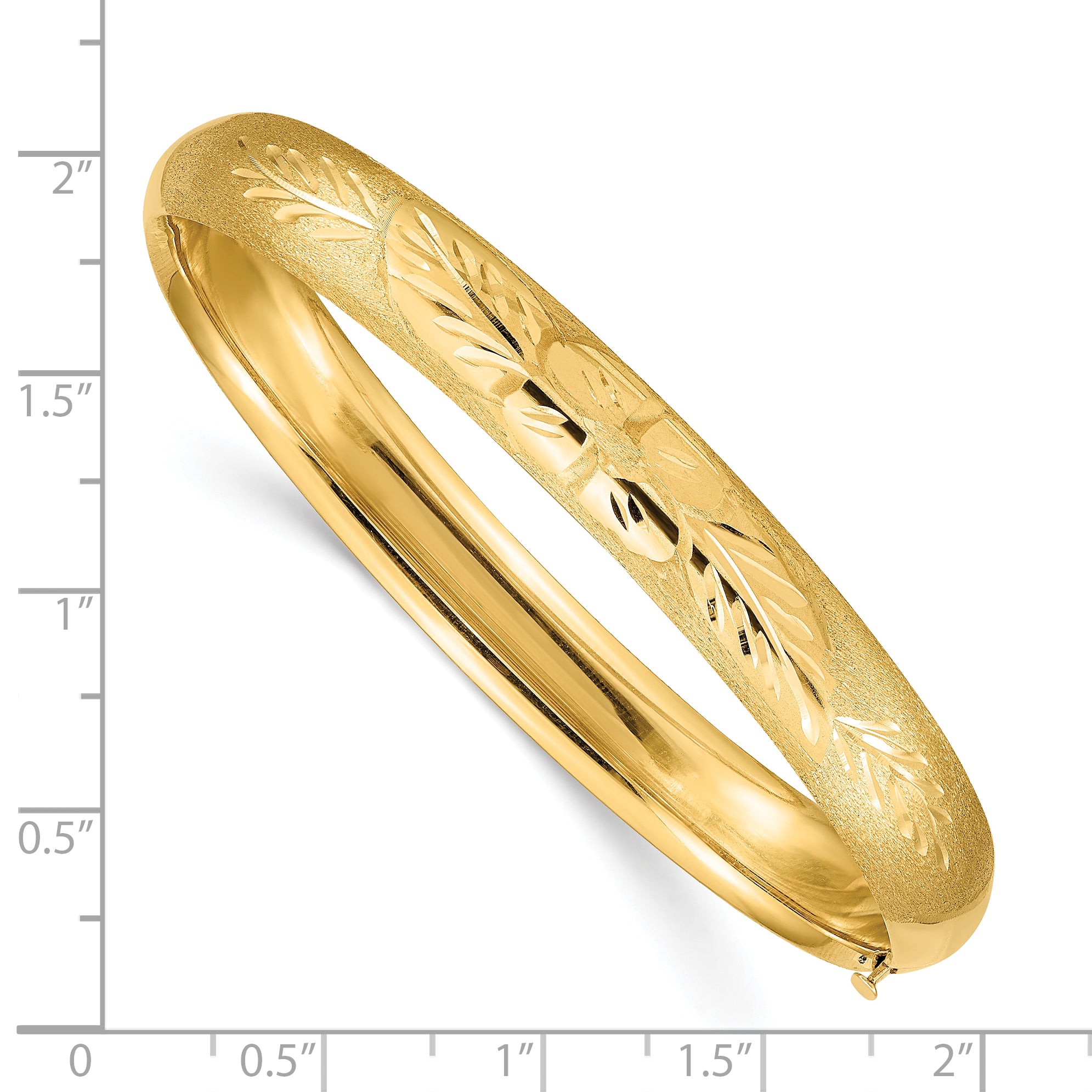 10k 5/16 Florentine Engraved Hinged Bangle Bracelet