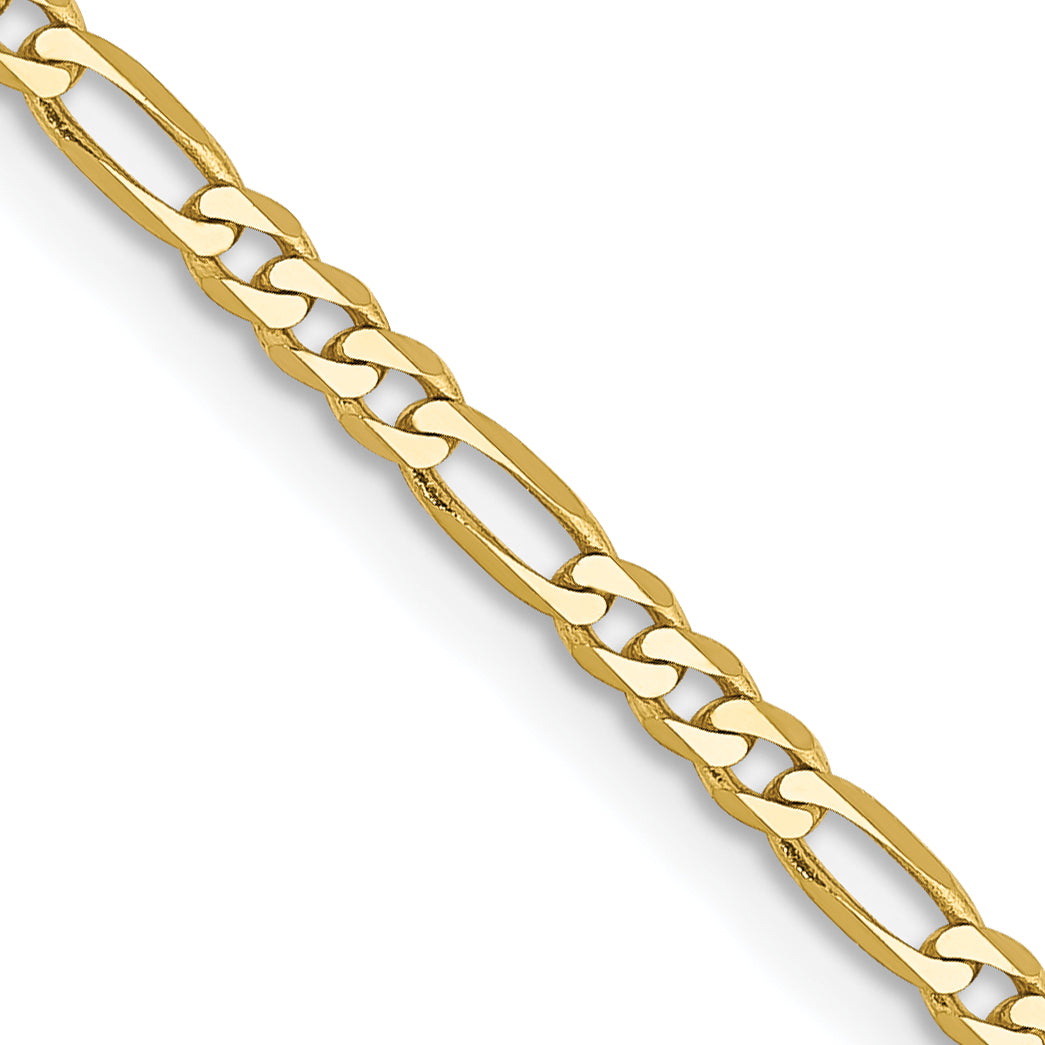 10k 2.2mm Flat Figaro Chain