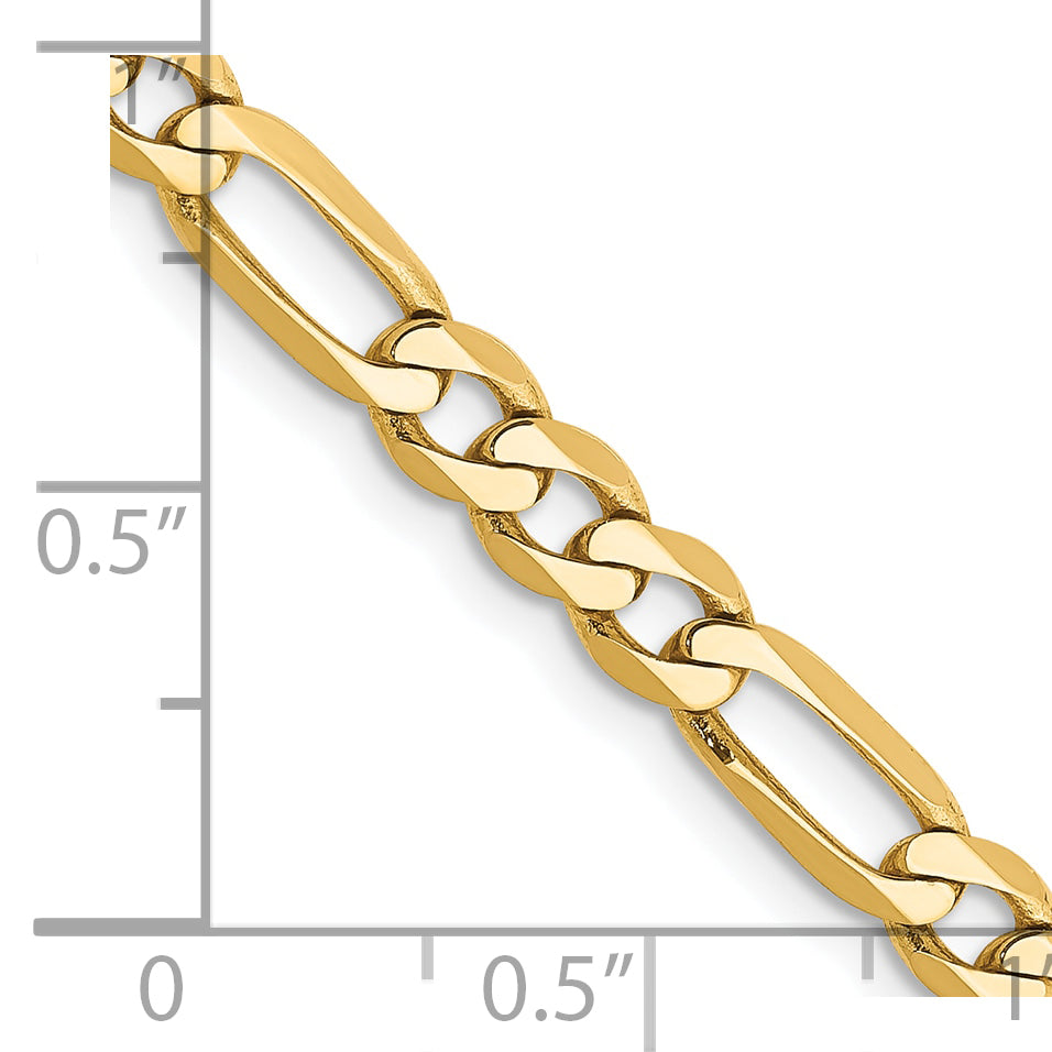 10K 4.75mm Flat Figaro Chain