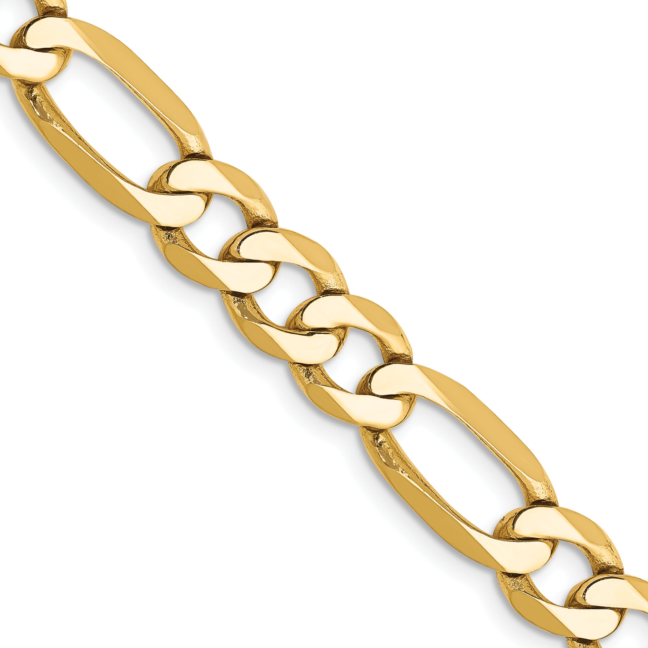 10K 7mm Flat Figaro Chain