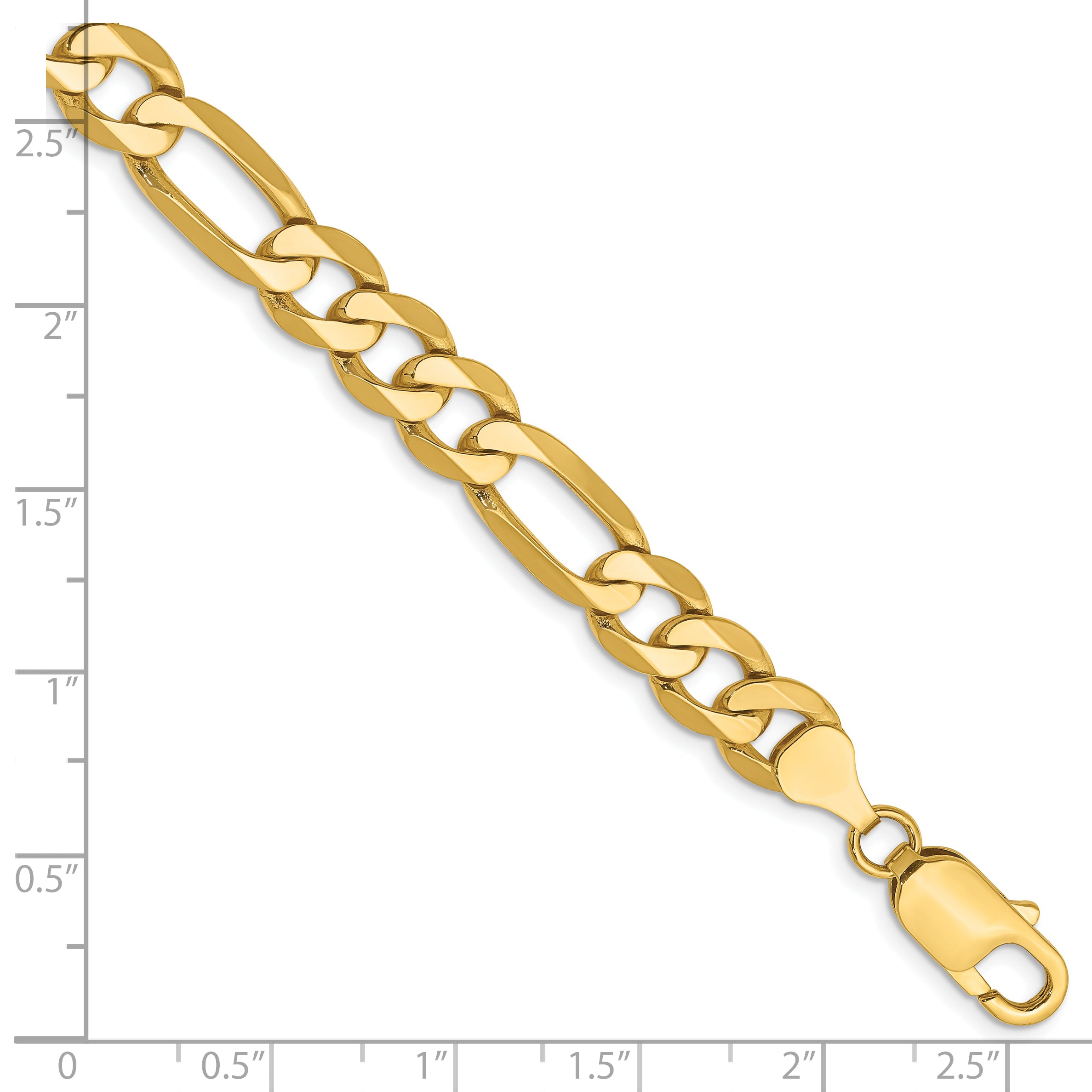 10K 7.5mm Flat Figaro Chain