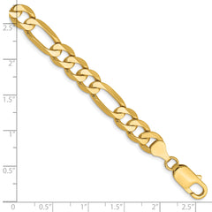 10K 7.5mm Flat Figaro Chain