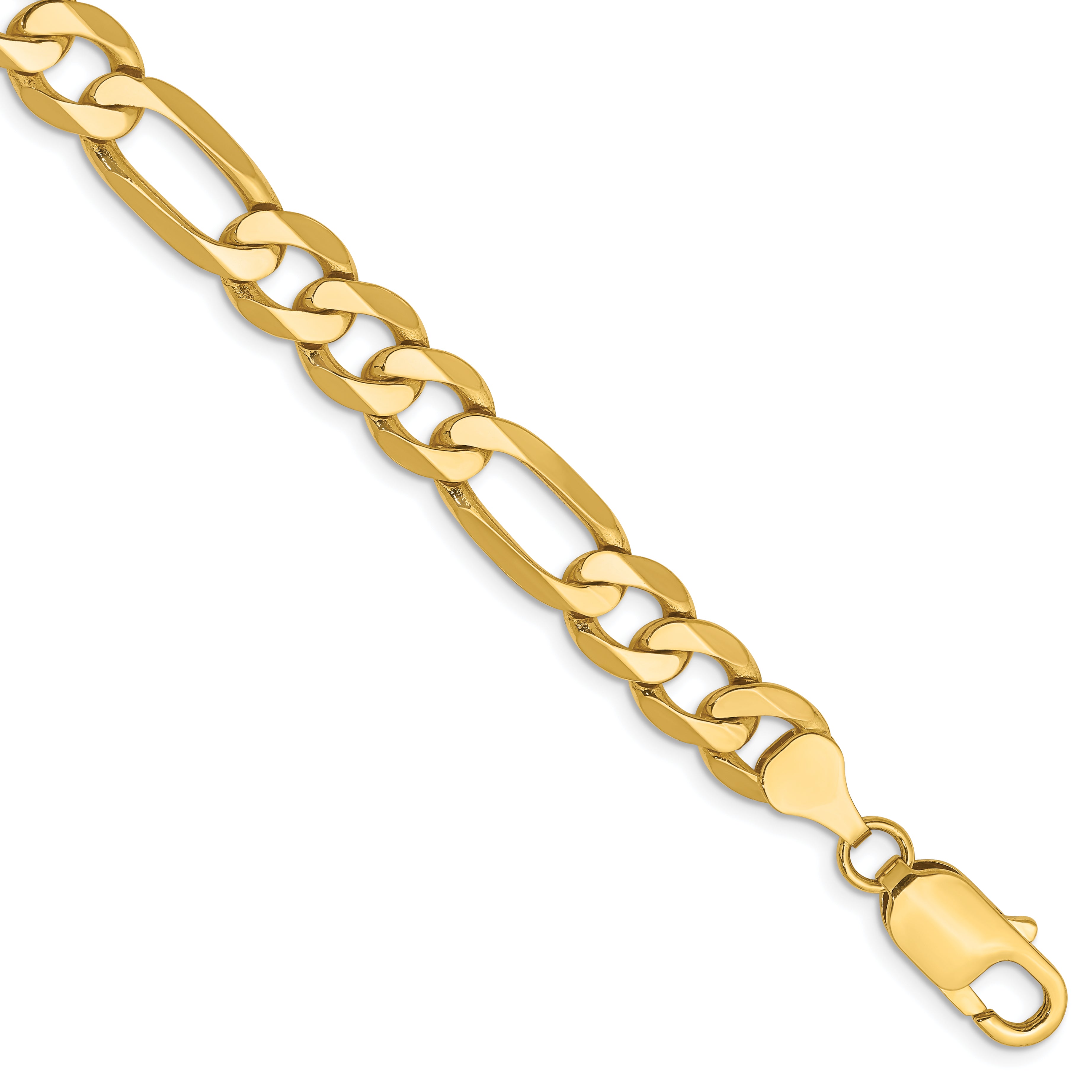 10K 7.5mm Flat Figaro Chain