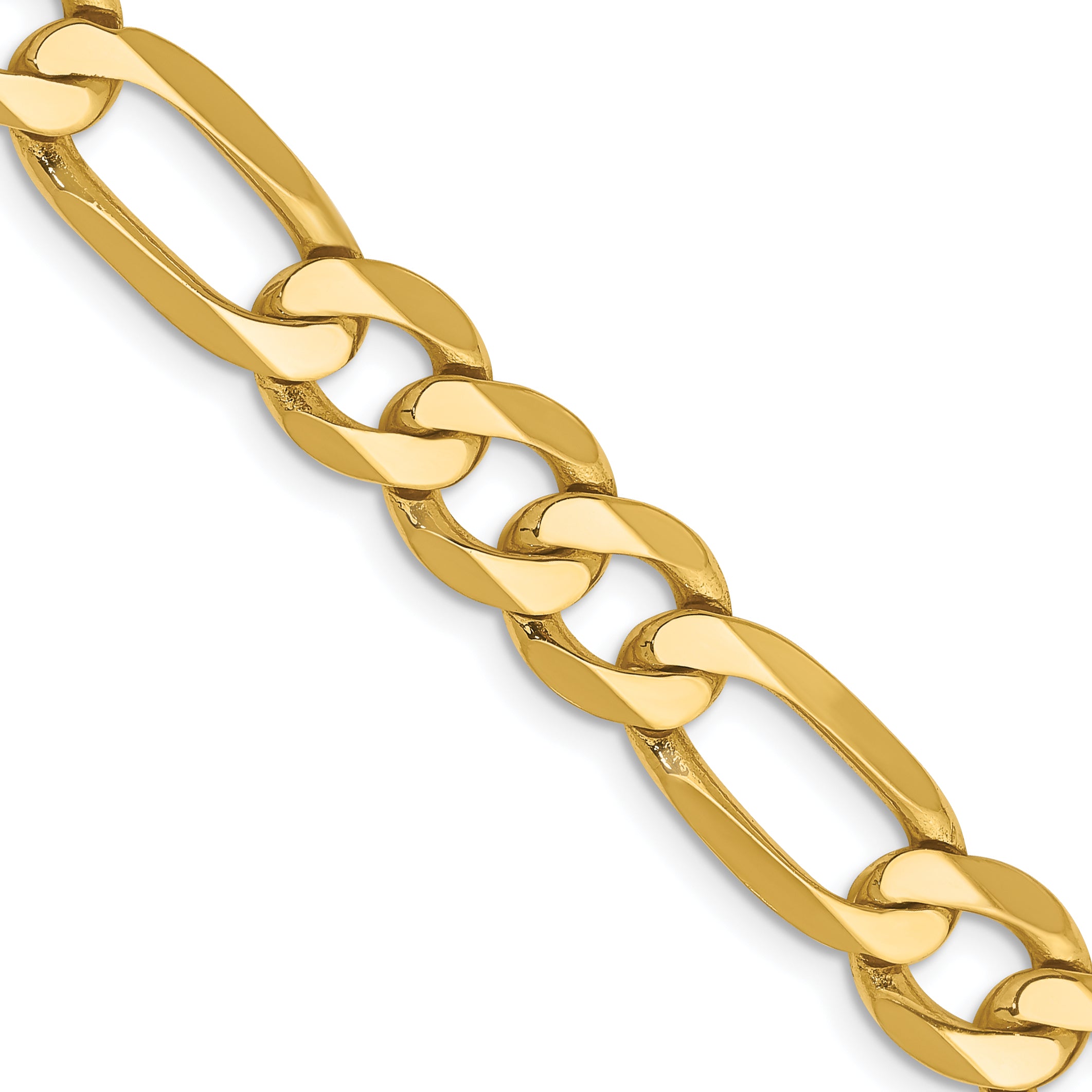 10K 7.5mm Flat Figaro Chain