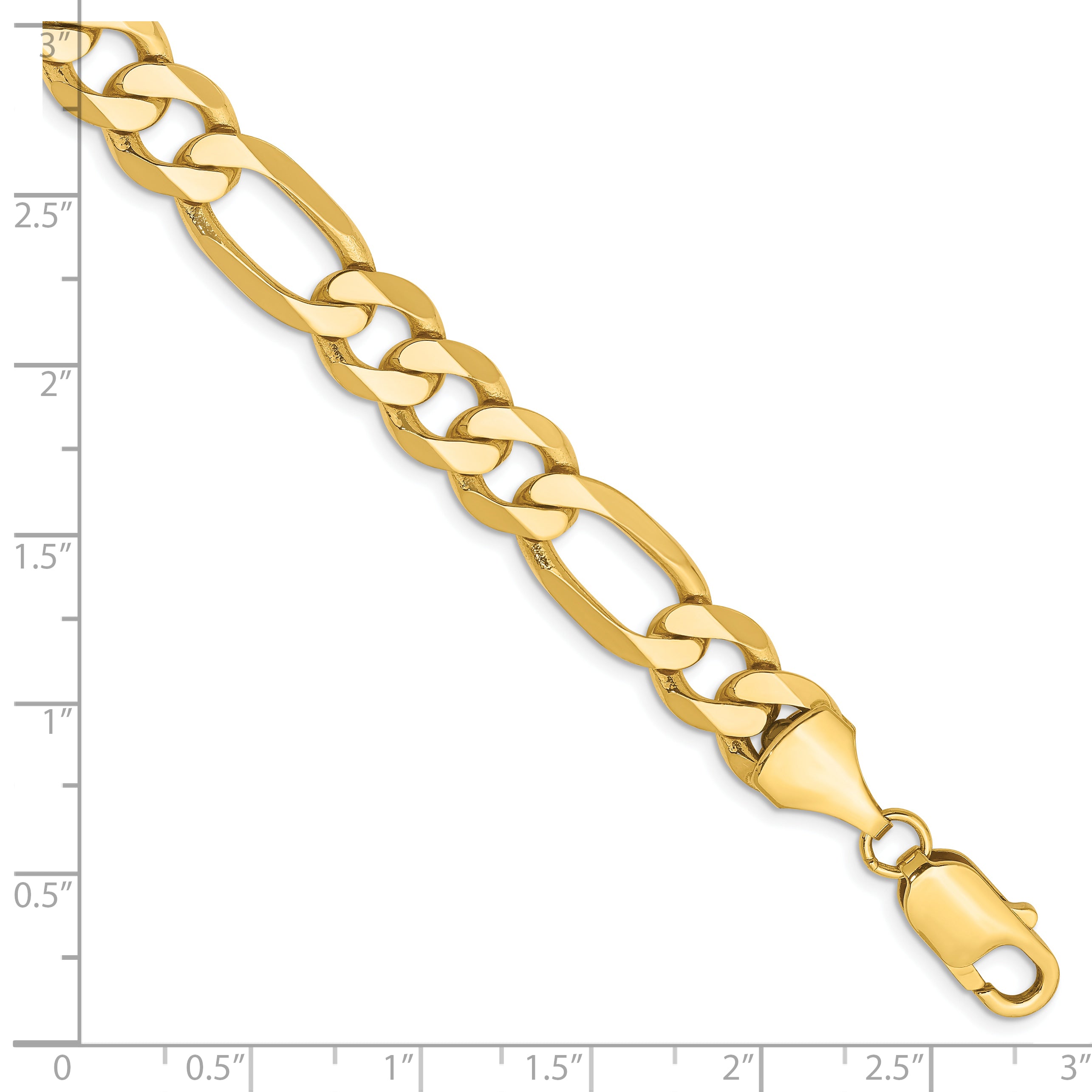 10K 8.75mm Flat Figaro Chain