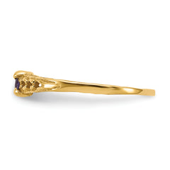 10k Madi K 3mm Amethyst Birthstone Baby Ring