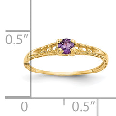 10k Madi K 3mm Amethyst Birthstone Baby Ring