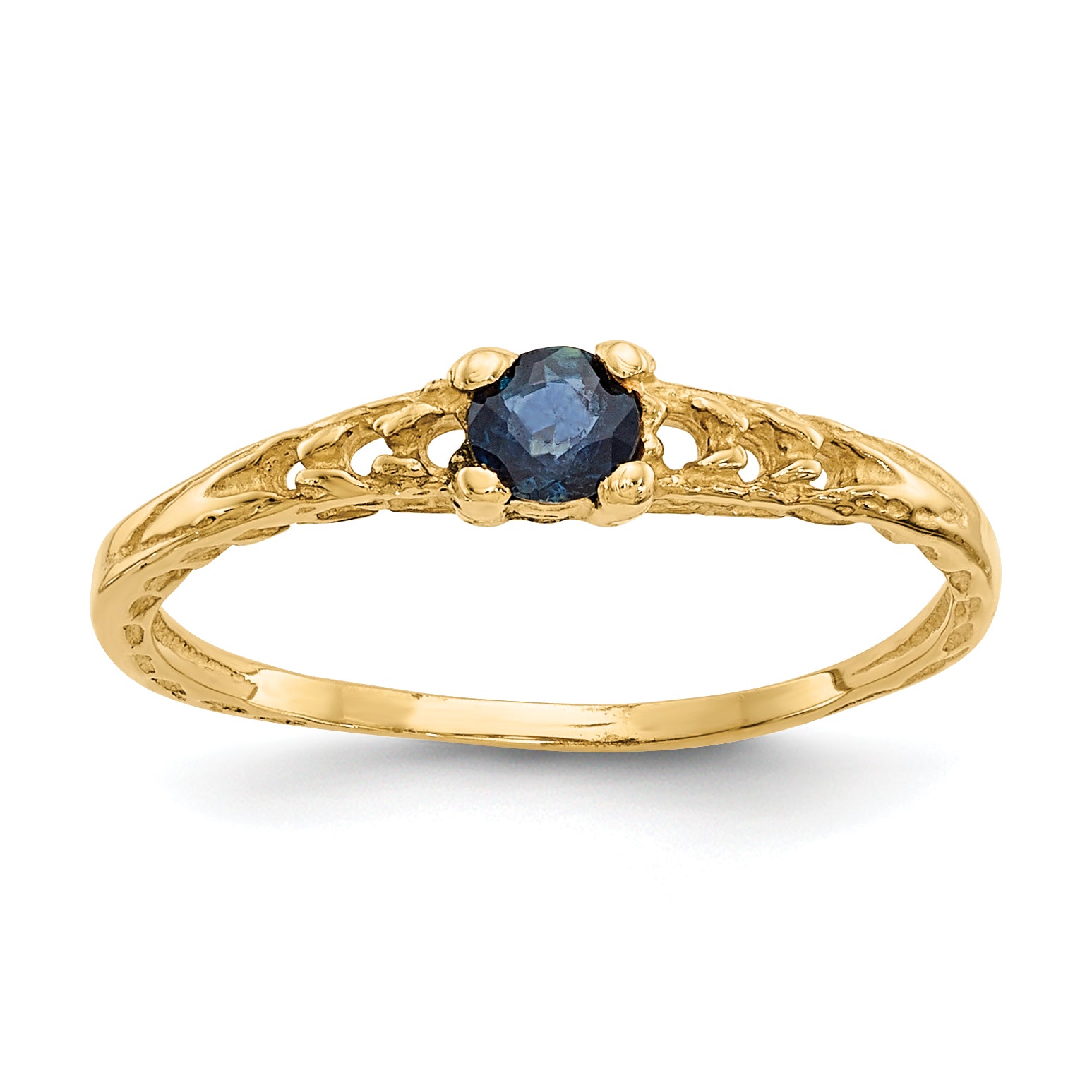 10k Madi K 3mm Sapphire Birthstone Baby Ring