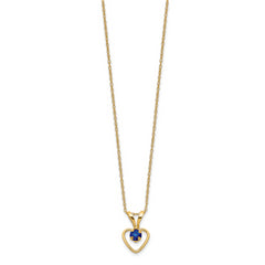 10k Madi K 3mm Sapphire Heart Birthstone Necklace