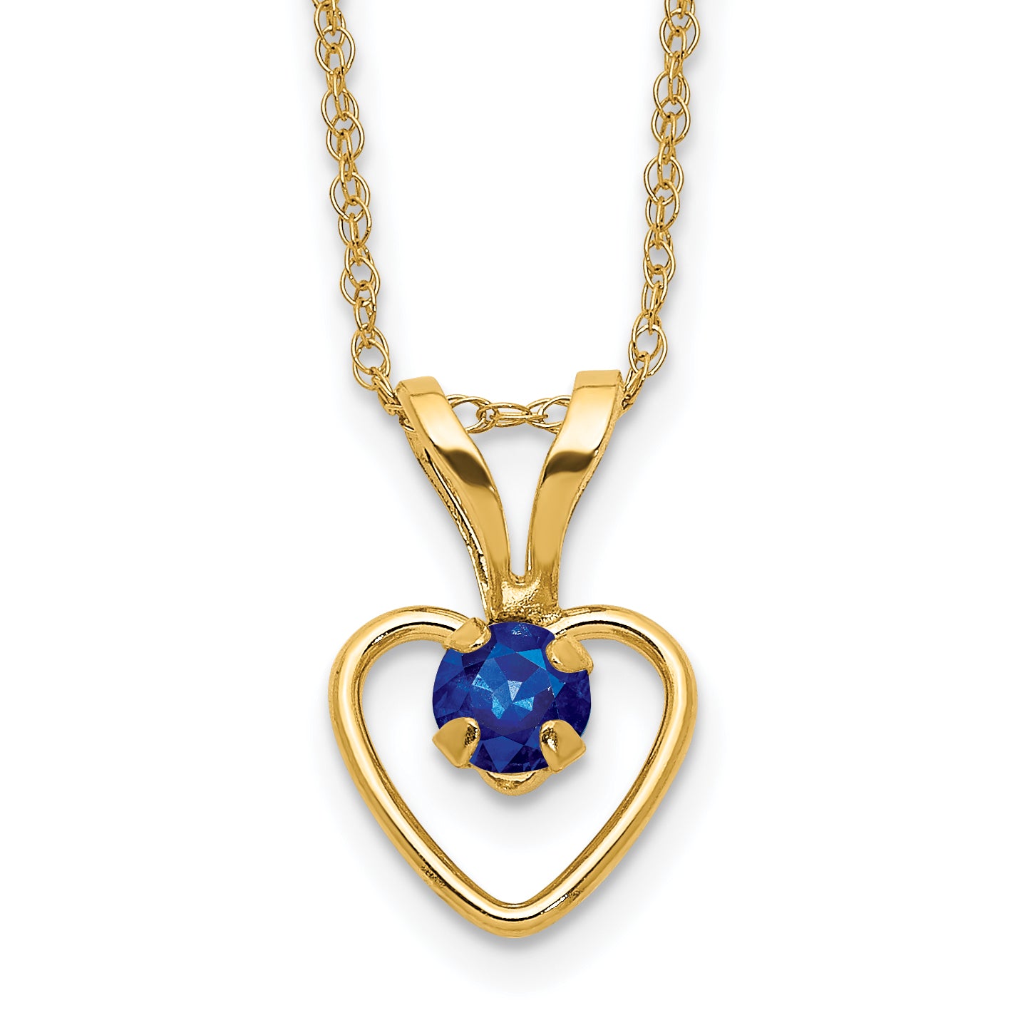 10k Madi K 3mm Sapphire Heart Birthstone Necklace