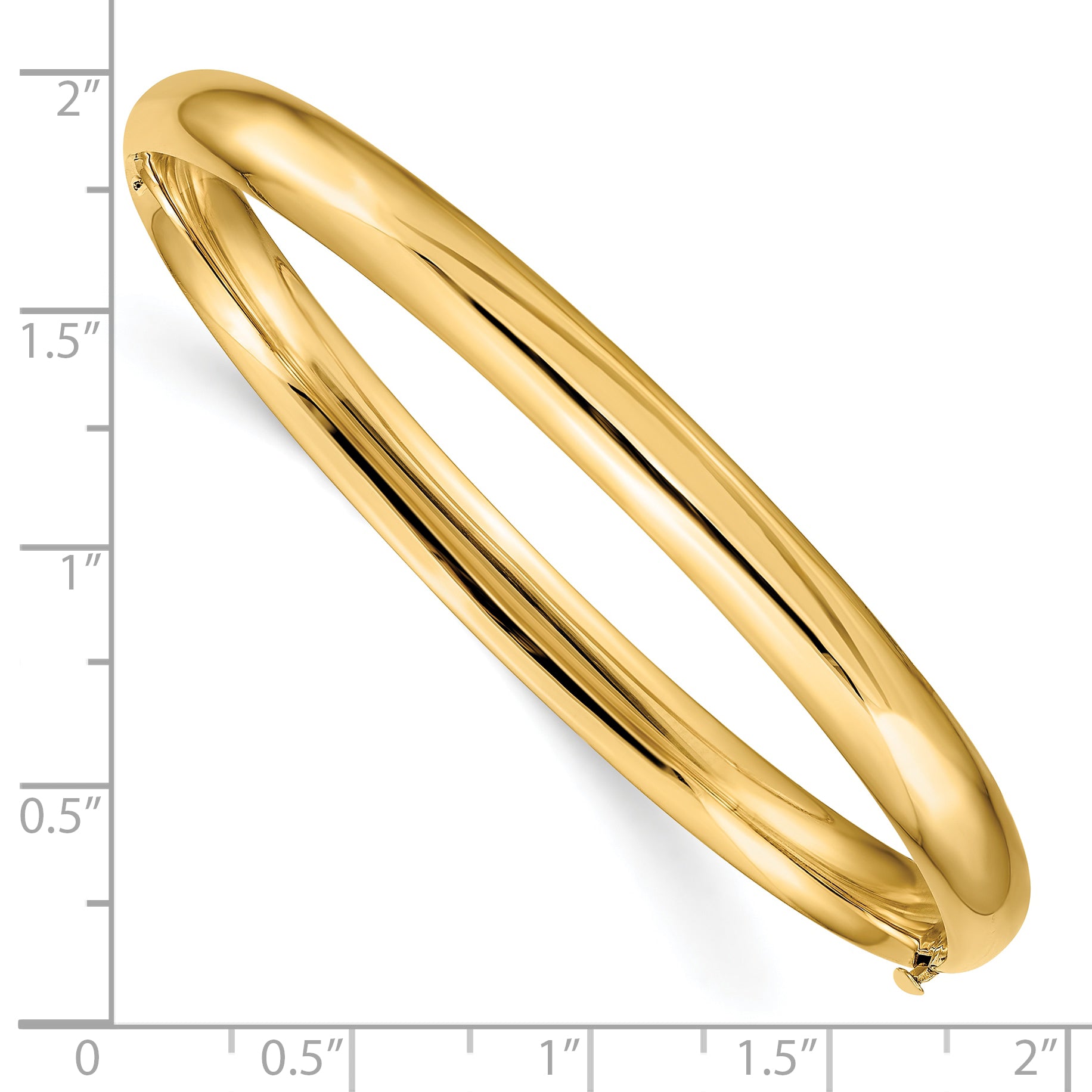 10k 4/16 High Polished Hinged Bangle Bracelet