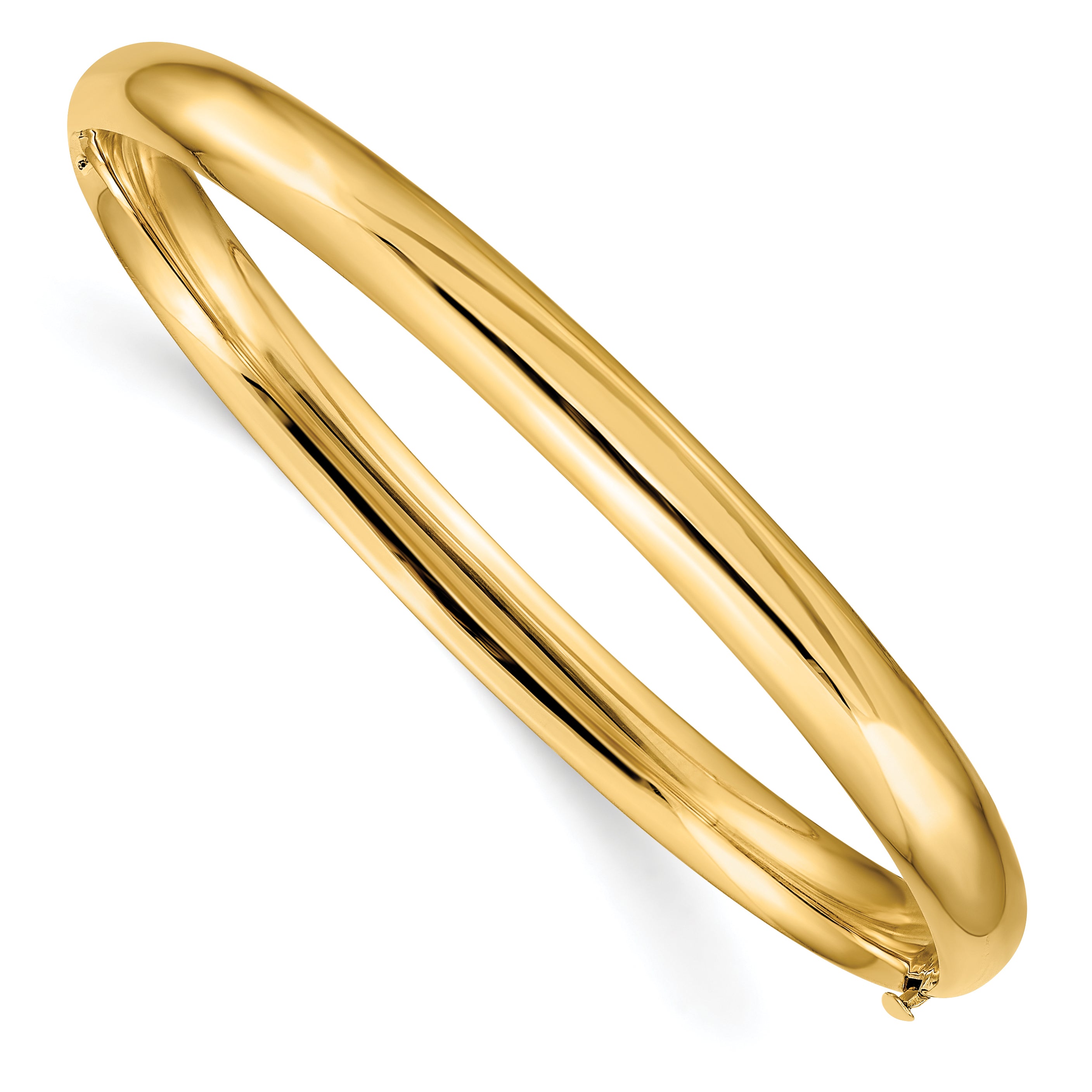 10k 4/16 High Polished Hinged Bangle Bracelet