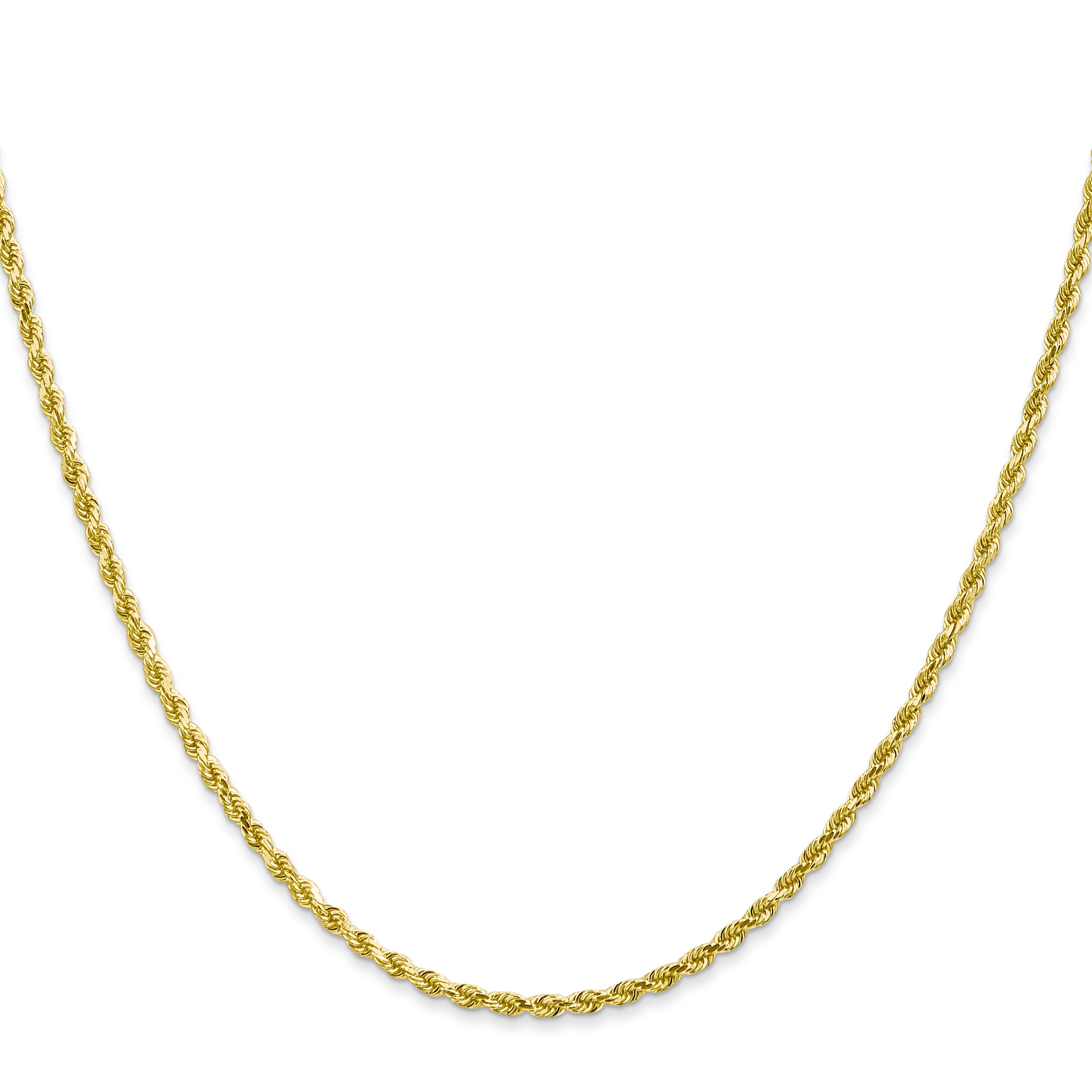 10k 2mm Diamond-cut Rope Chain