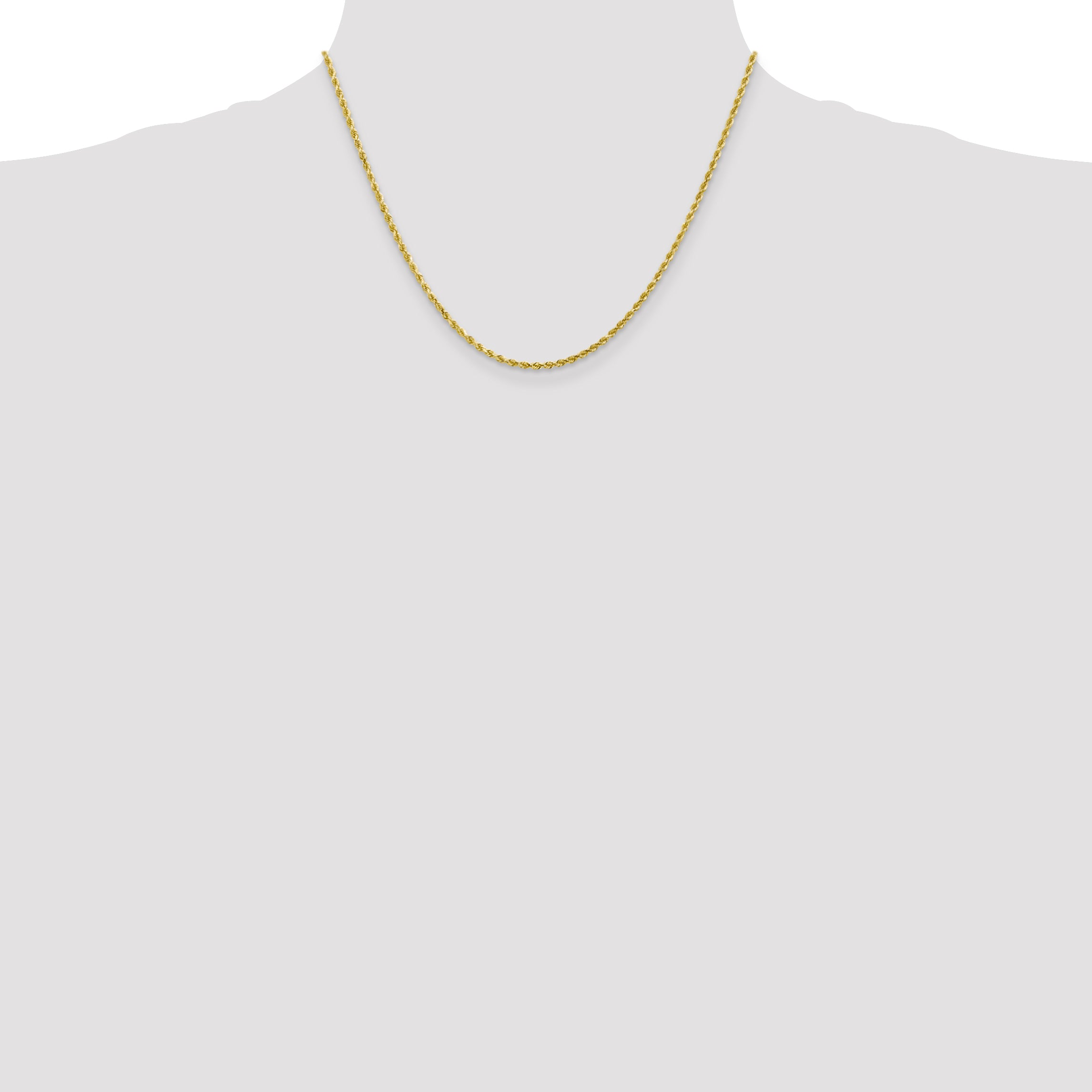 10k 2mm Diamond-cut Rope Chain