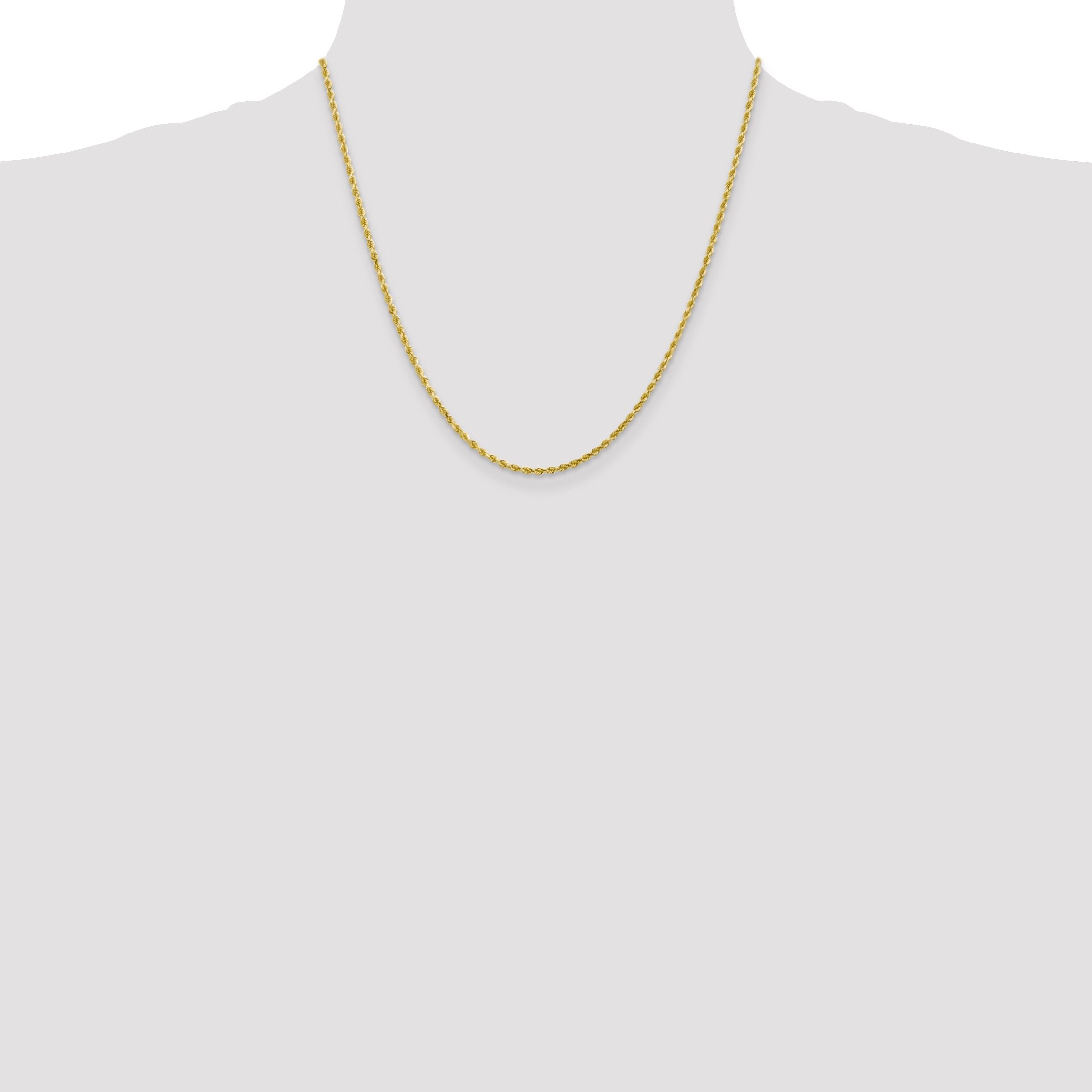 10k 2mm Diamond-cut Rope Chain