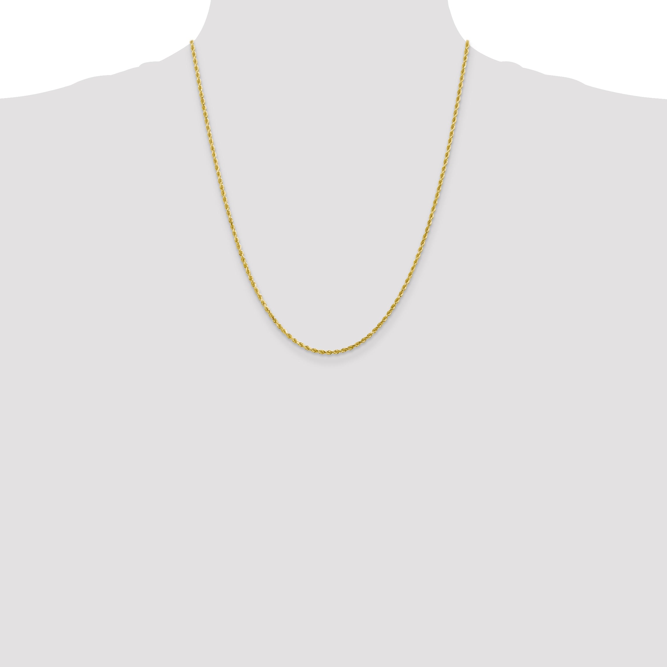 10k 2mm Diamond-cut Rope Chain