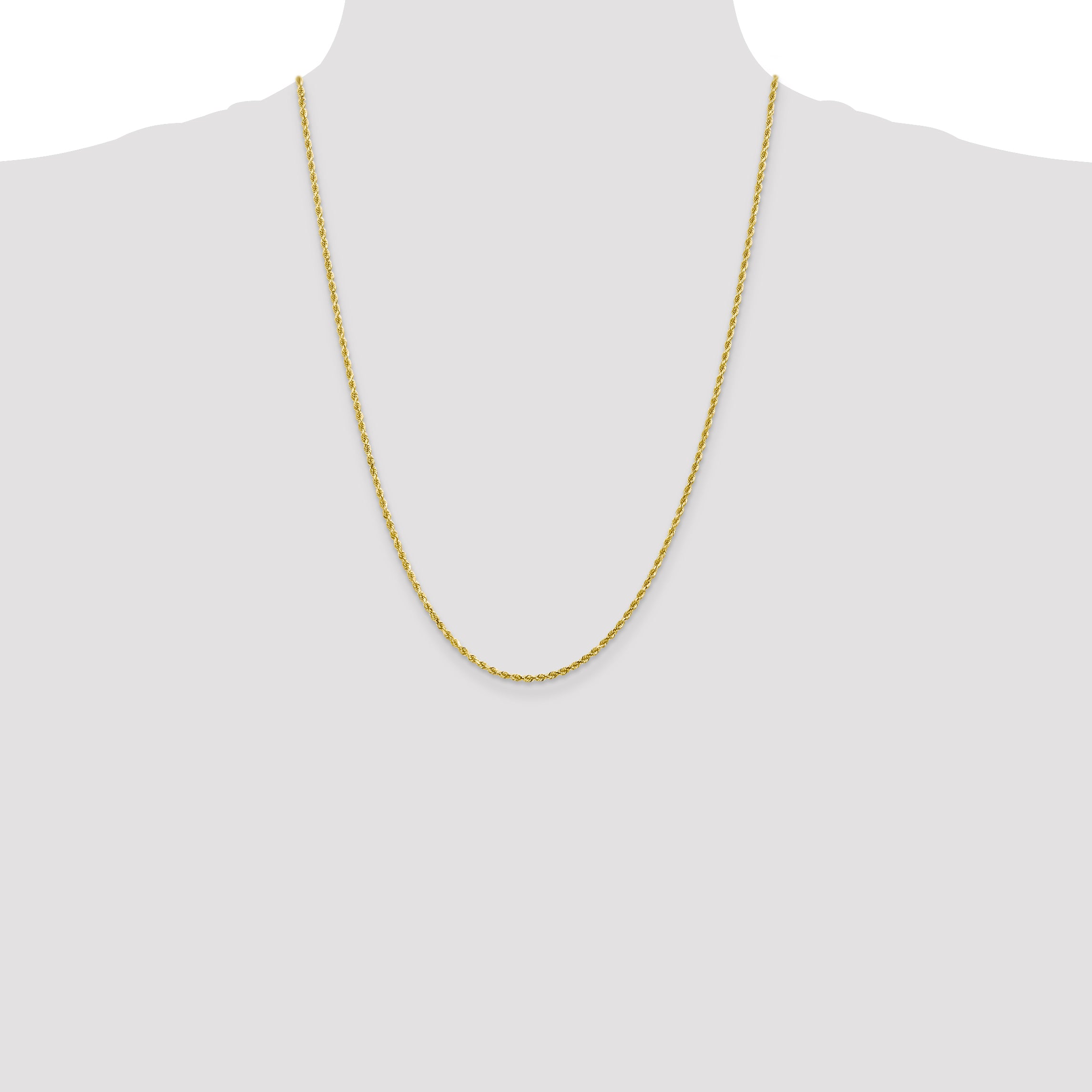 10k 2mm Diamond-cut Rope Chain