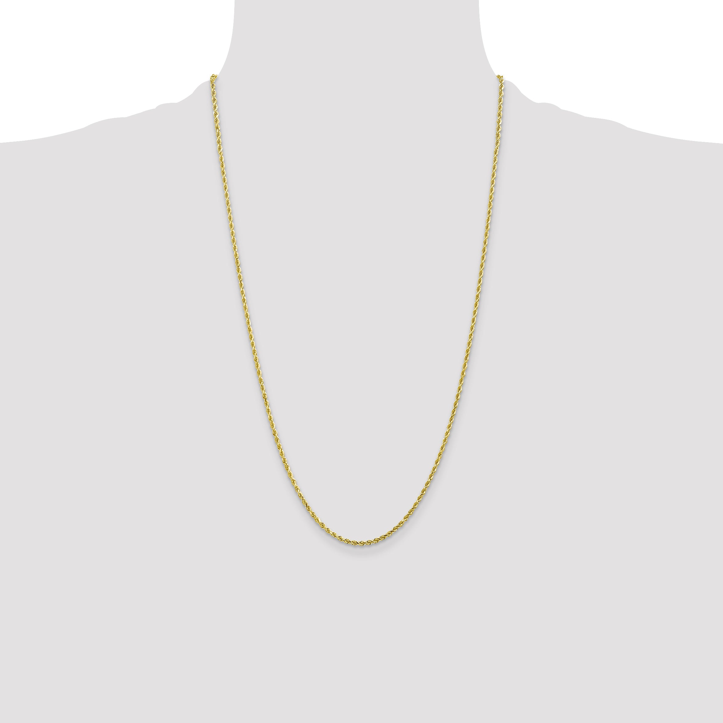 10k 2mm Diamond-cut Rope Chain