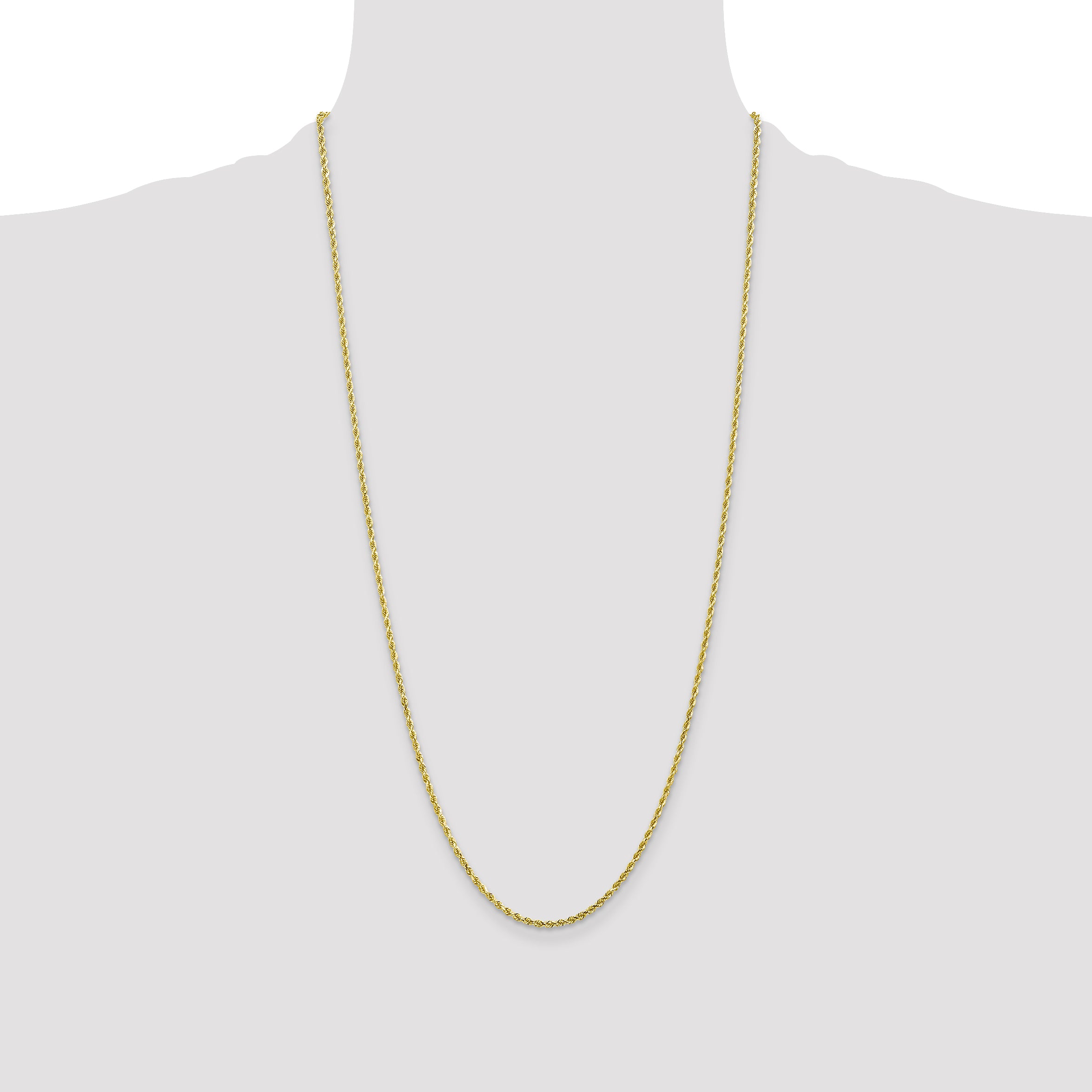 10k 2mm Diamond-cut Rope Chain