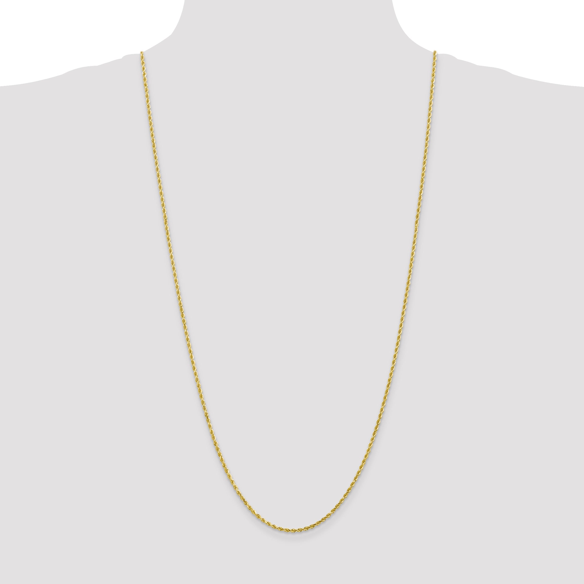 10k 2mm Diamond-cut Rope Chain