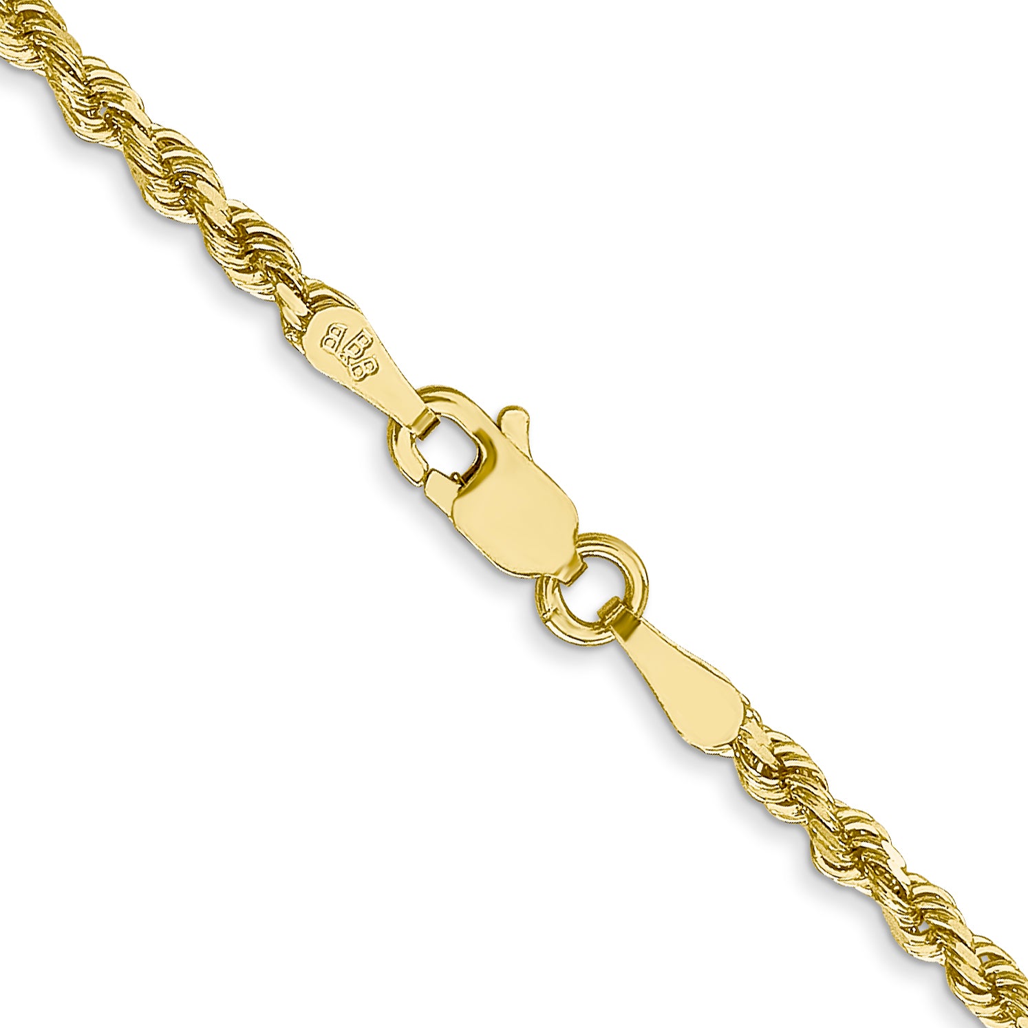 10k 2.25mm Diamond-cut Rope Chain