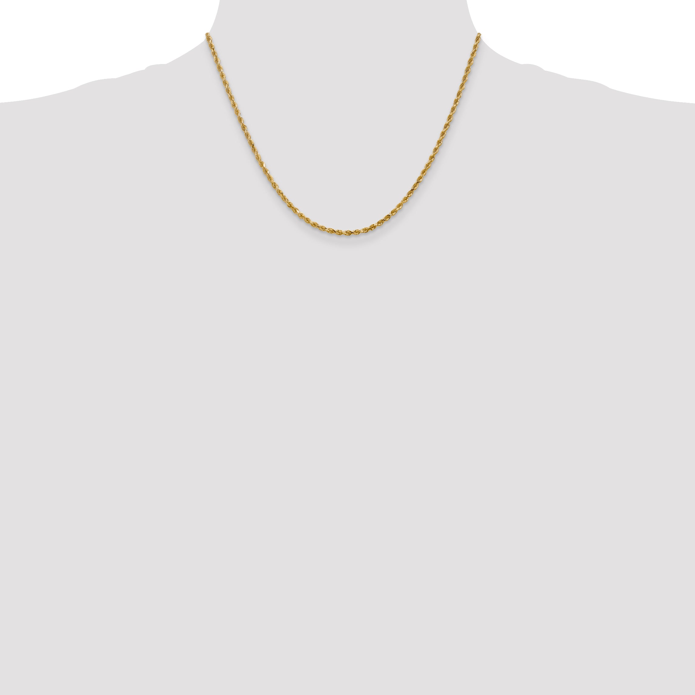 10k 2.25mm Diamond-cut Rope Chain