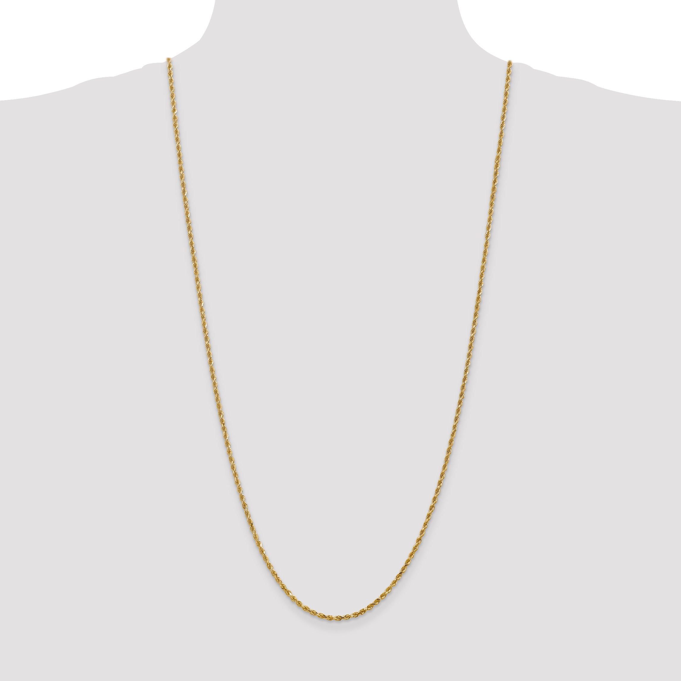 10k 2.25mm Diamond-cut Rope Chain