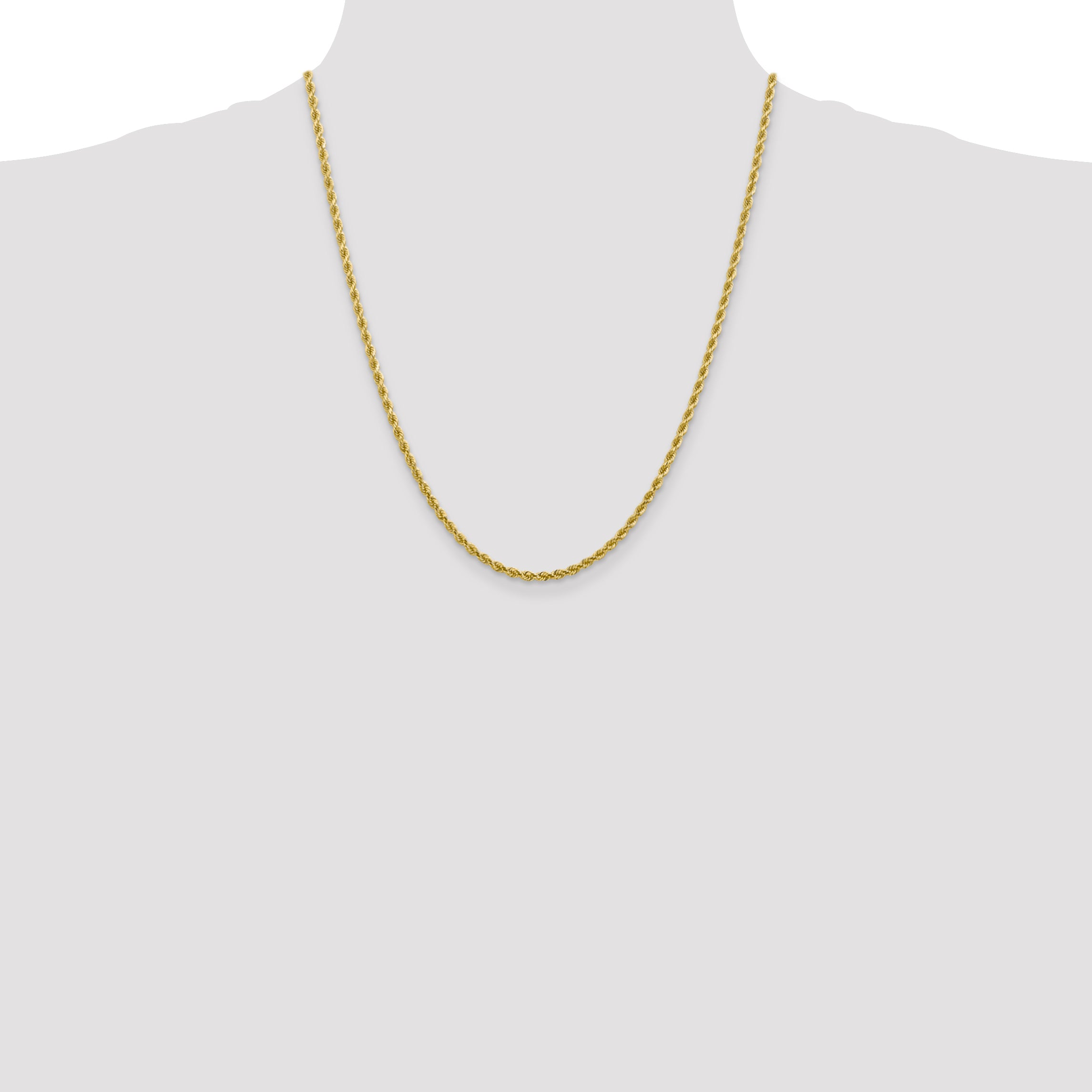 10k 2.75mm Diamond-cut Rope Chain