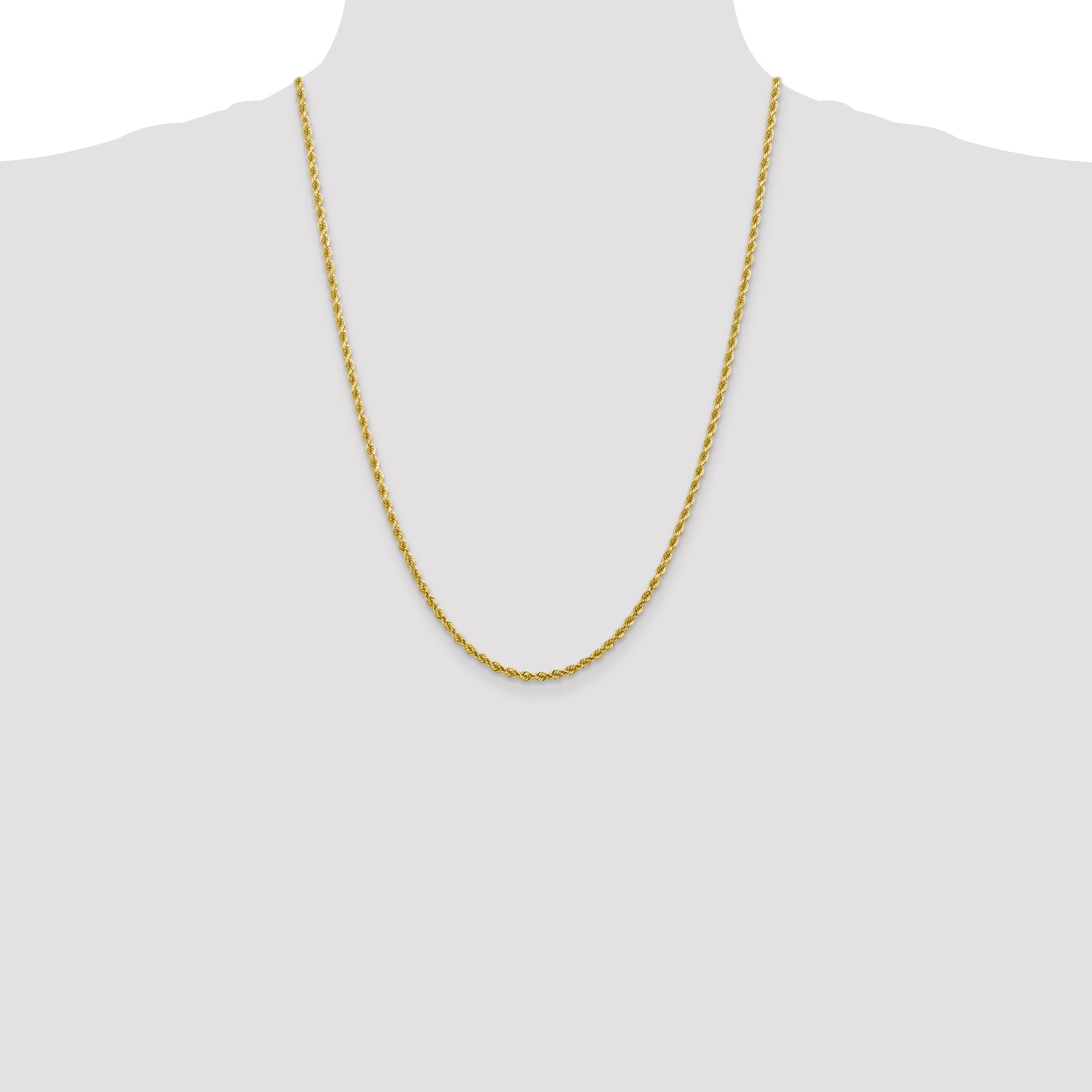 10k 2.75mm Diamond-cut Rope Chain