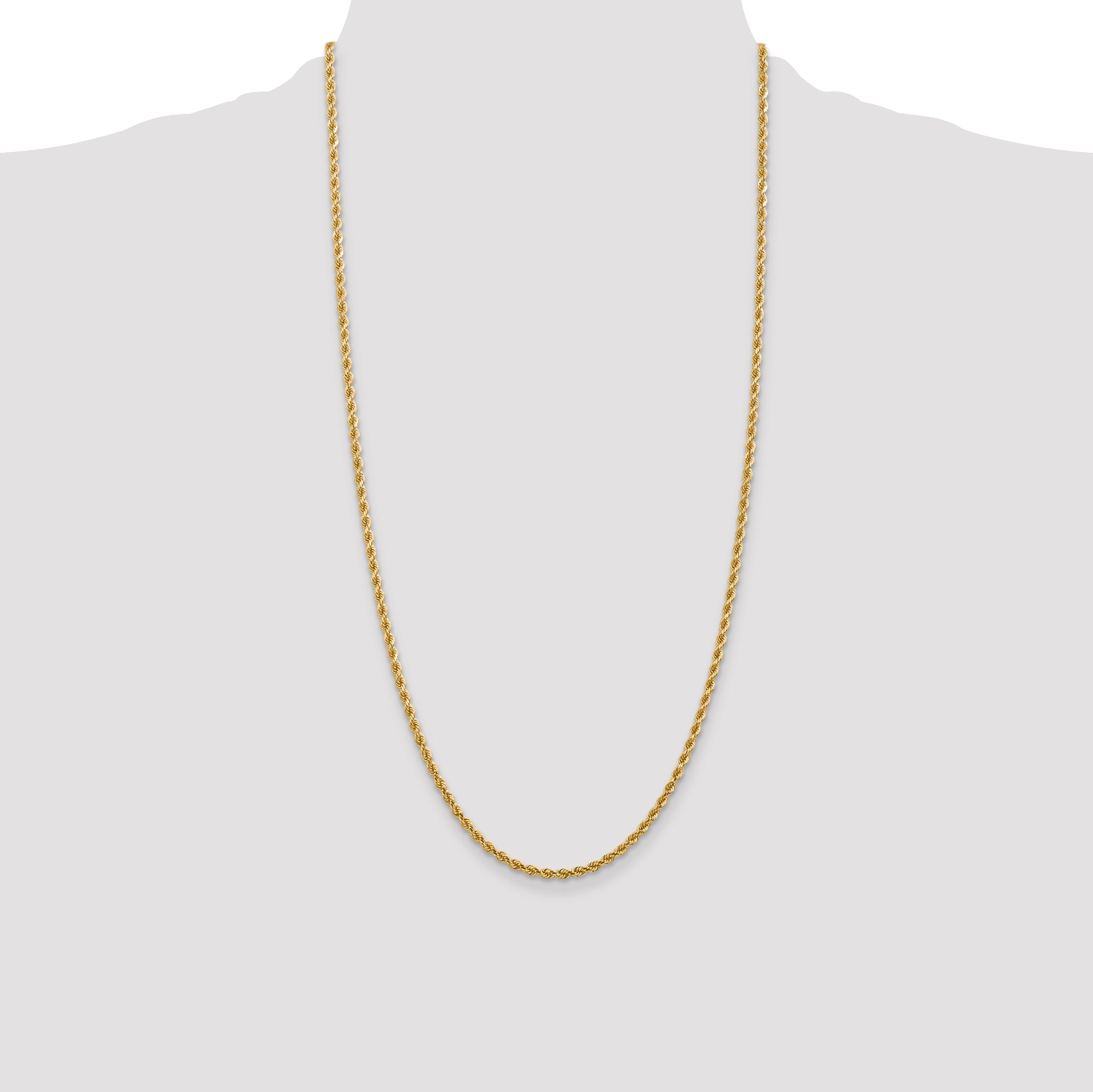 10k 2.75mm Diamond-cut Rope Chain