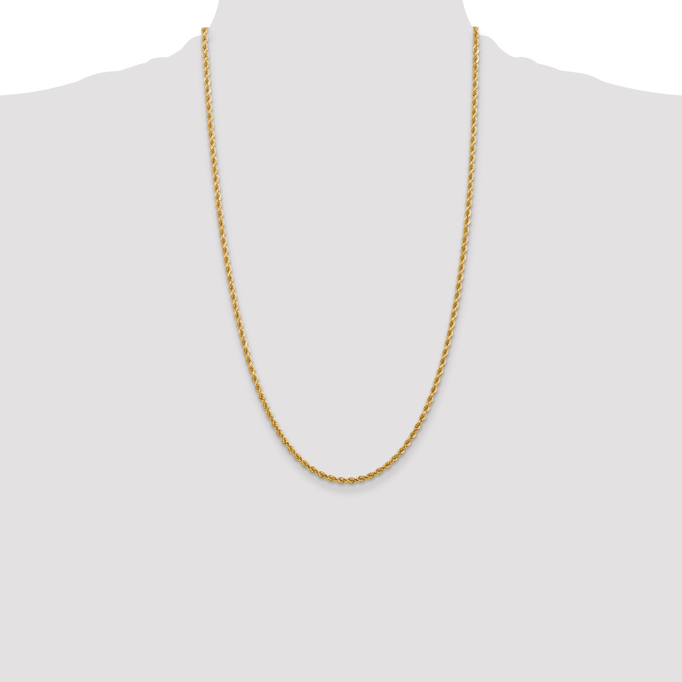 10k 2.75mm Diamond-cut Rope Chain