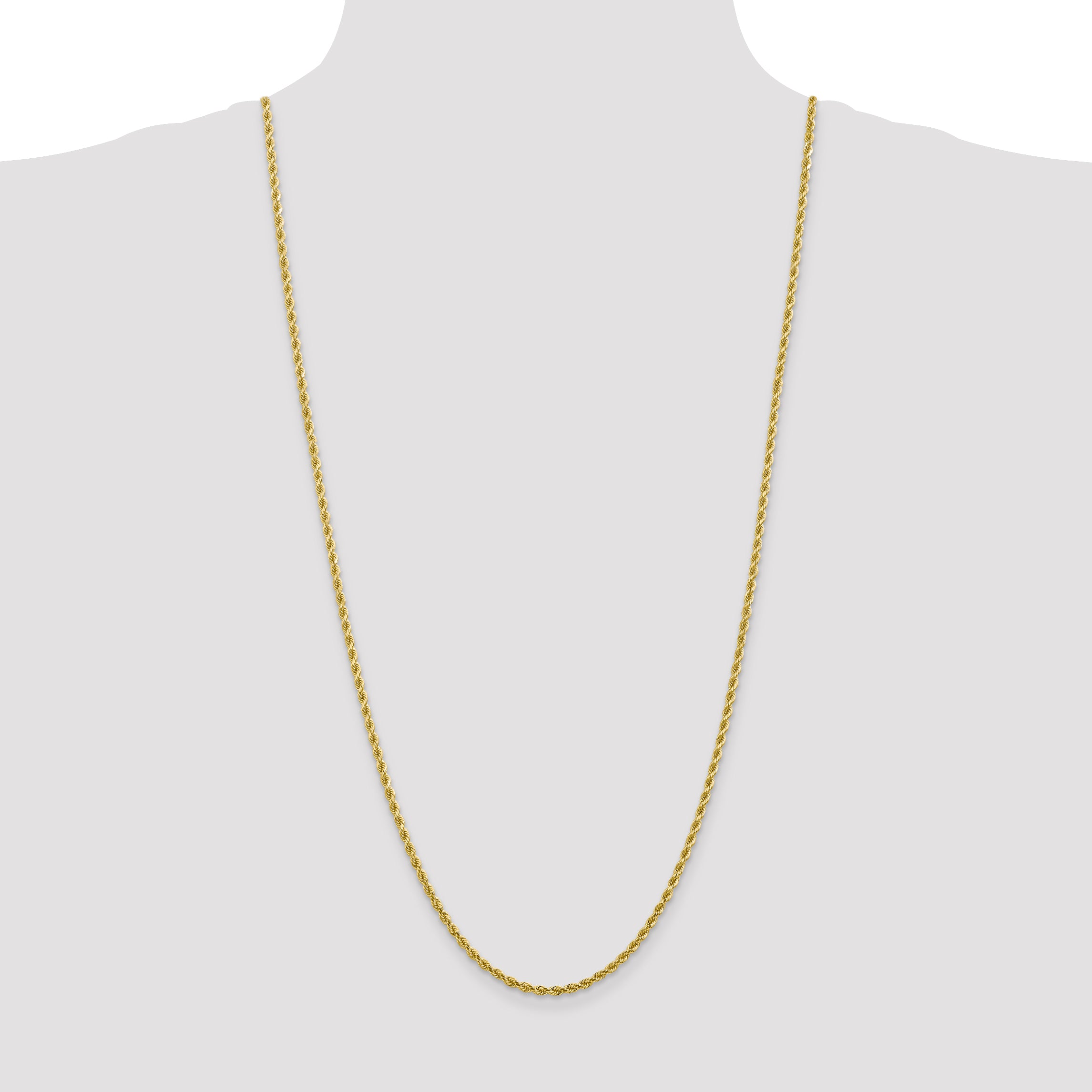 10k 2.75mm Diamond-cut Rope Chain