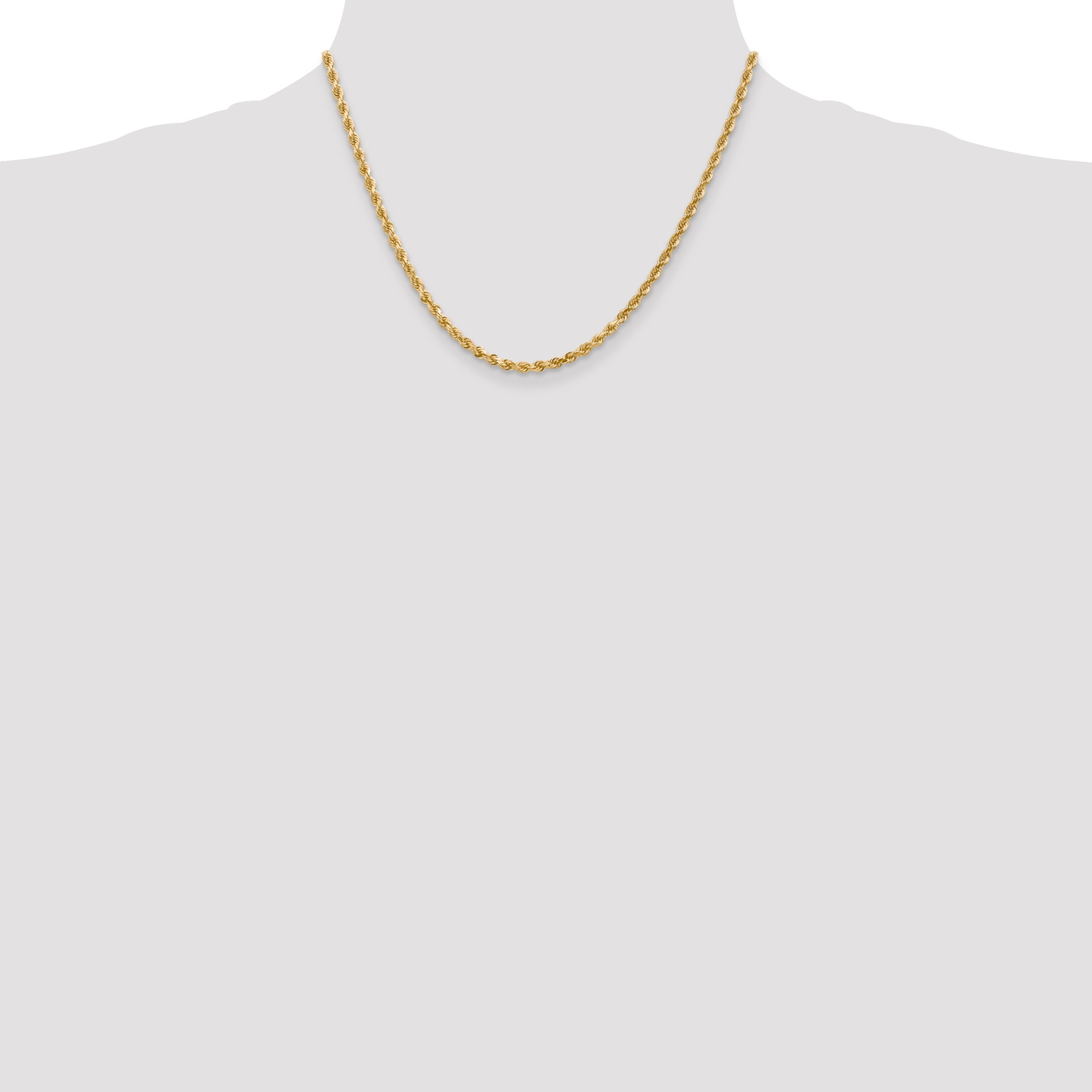 10k 3mm Diamond-cut Rope Chain