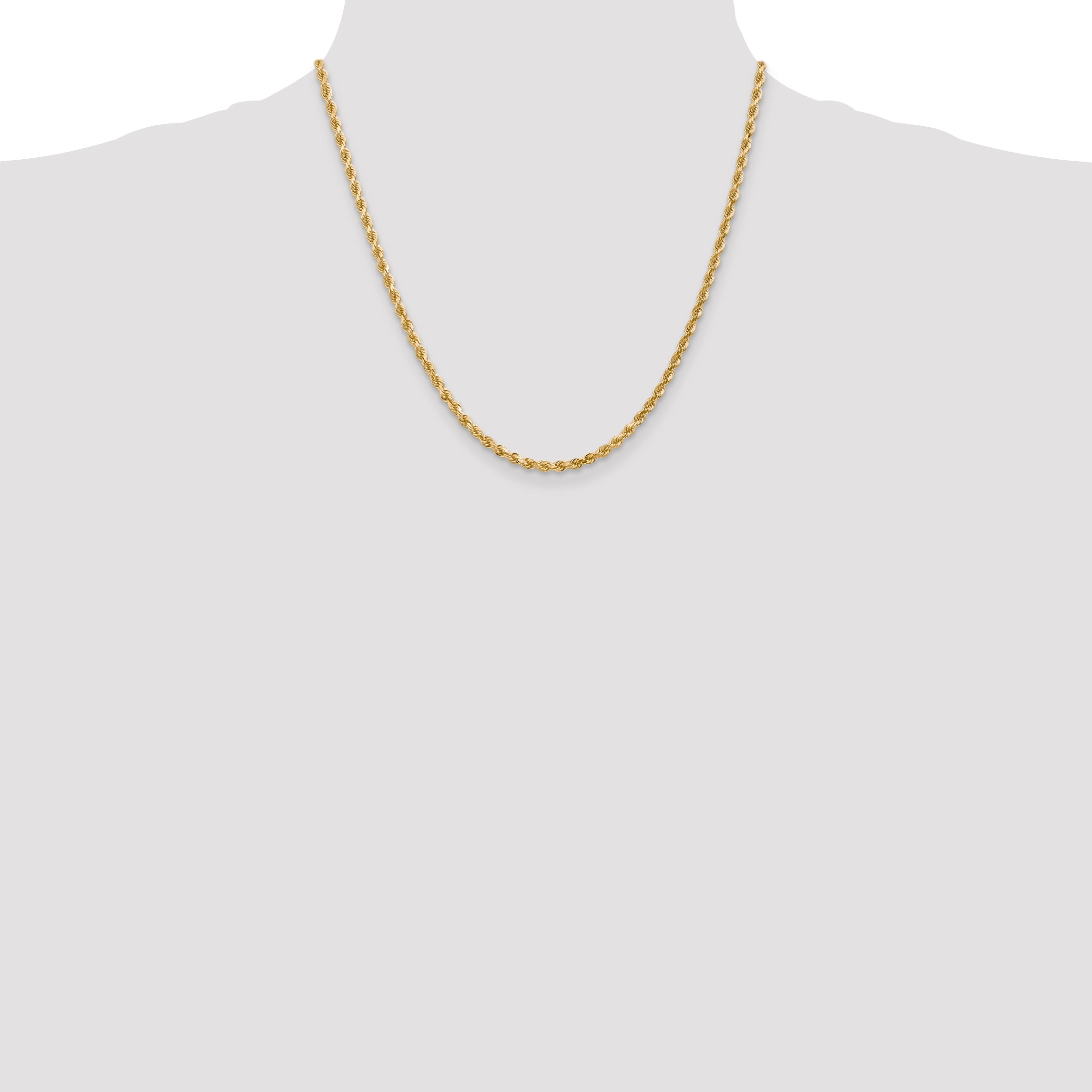 10k 3mm Diamond-cut Rope Chain