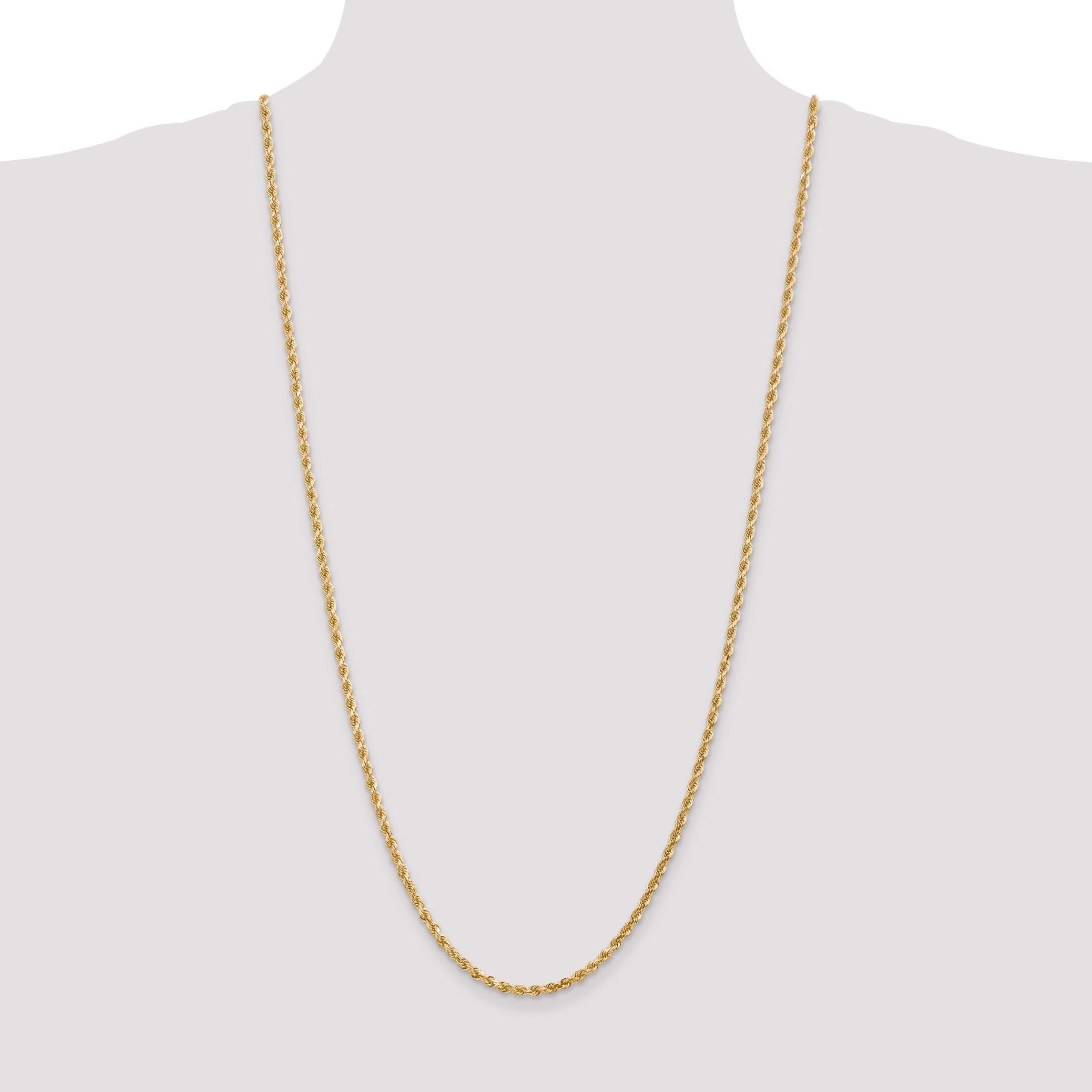 10k 3mm Diamond-cut Rope Chain