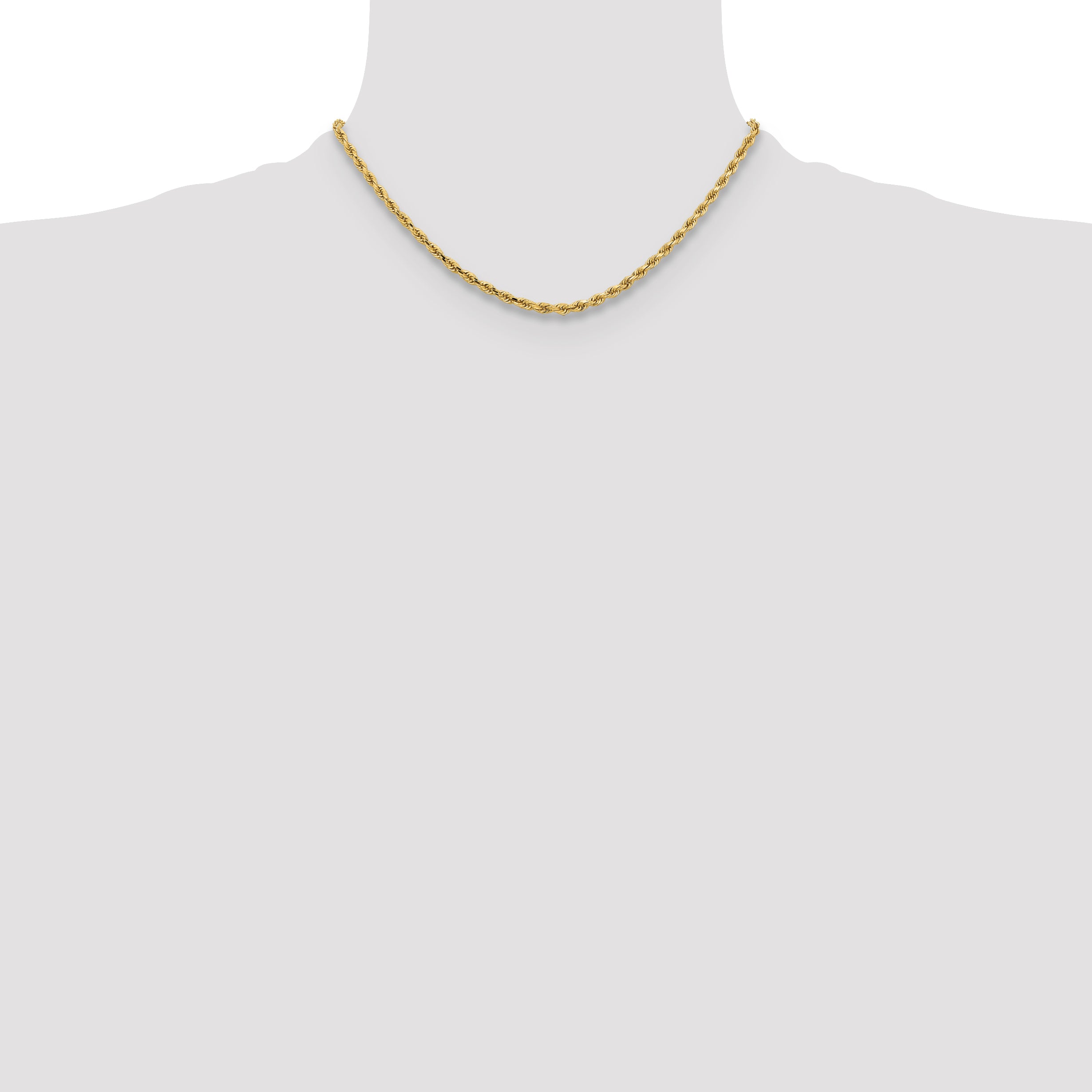 10k 3.25mm Diamond-cut Rope Chain