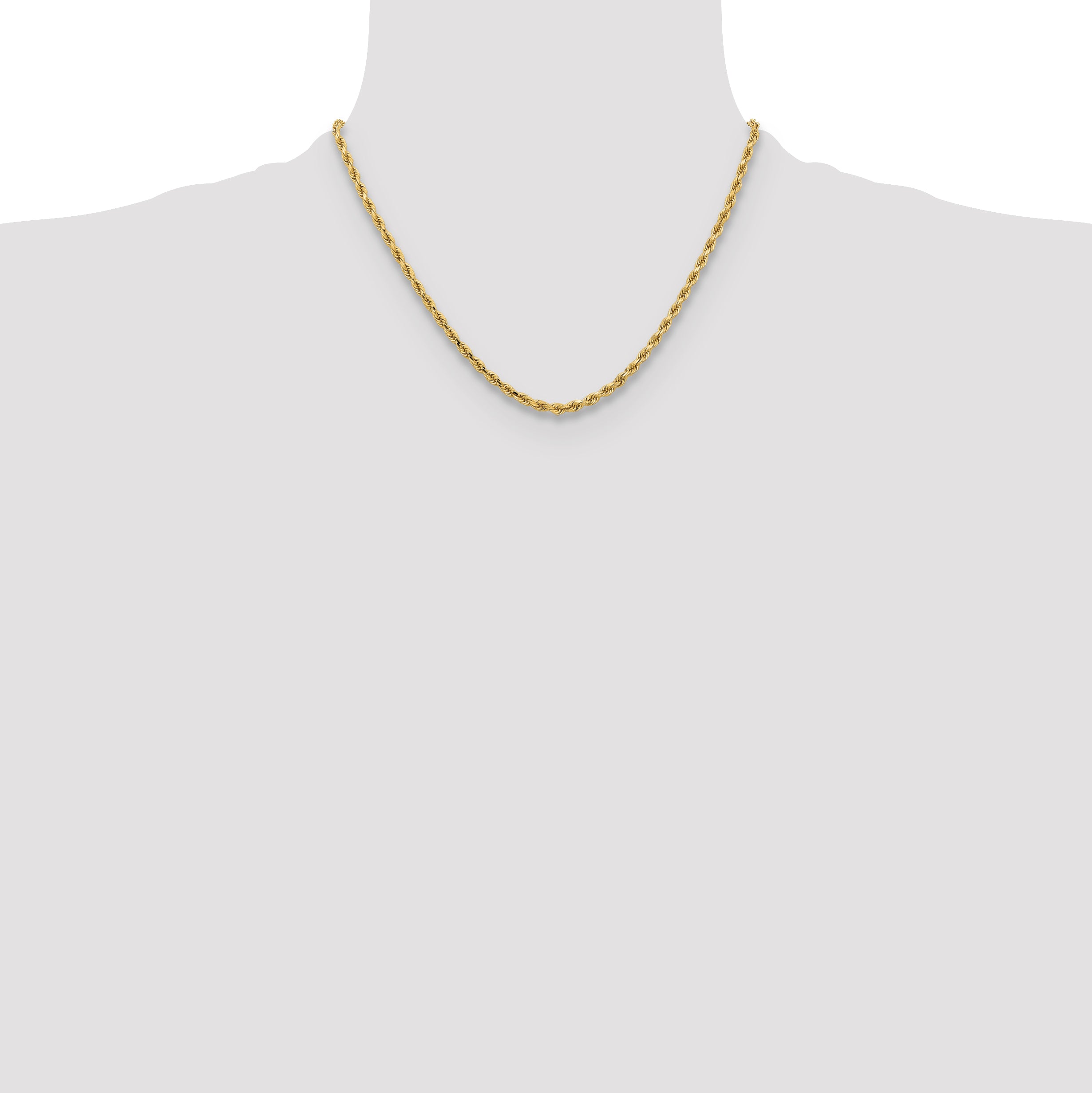 10k 3.25mm Diamond-cut Rope Chain